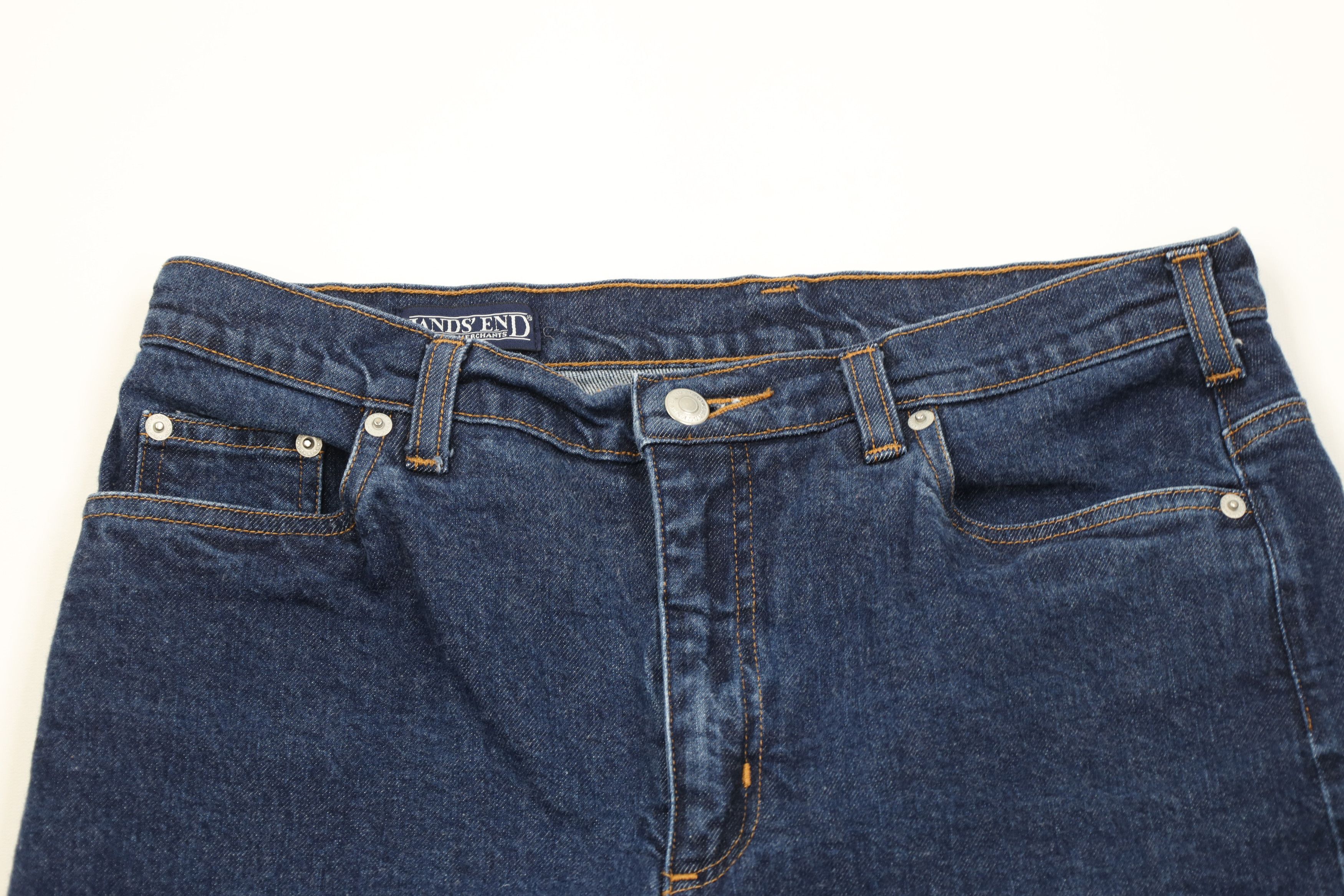 Lands' End Vintage 90s Lands End Straight Leg Denim Jeans Blue Cotton Size 34" / US 12 / IT 48 - 2 Thumbnail