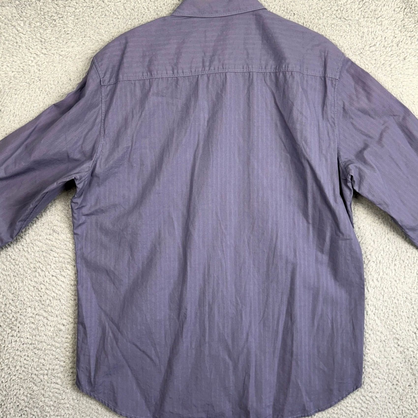 Armani Exchange Armani Exchange Shirt Mens M Purple Button Up Pleated Long Sleeve Casual Size US M / EU 48-50 / 2 - 3 Thumbnail