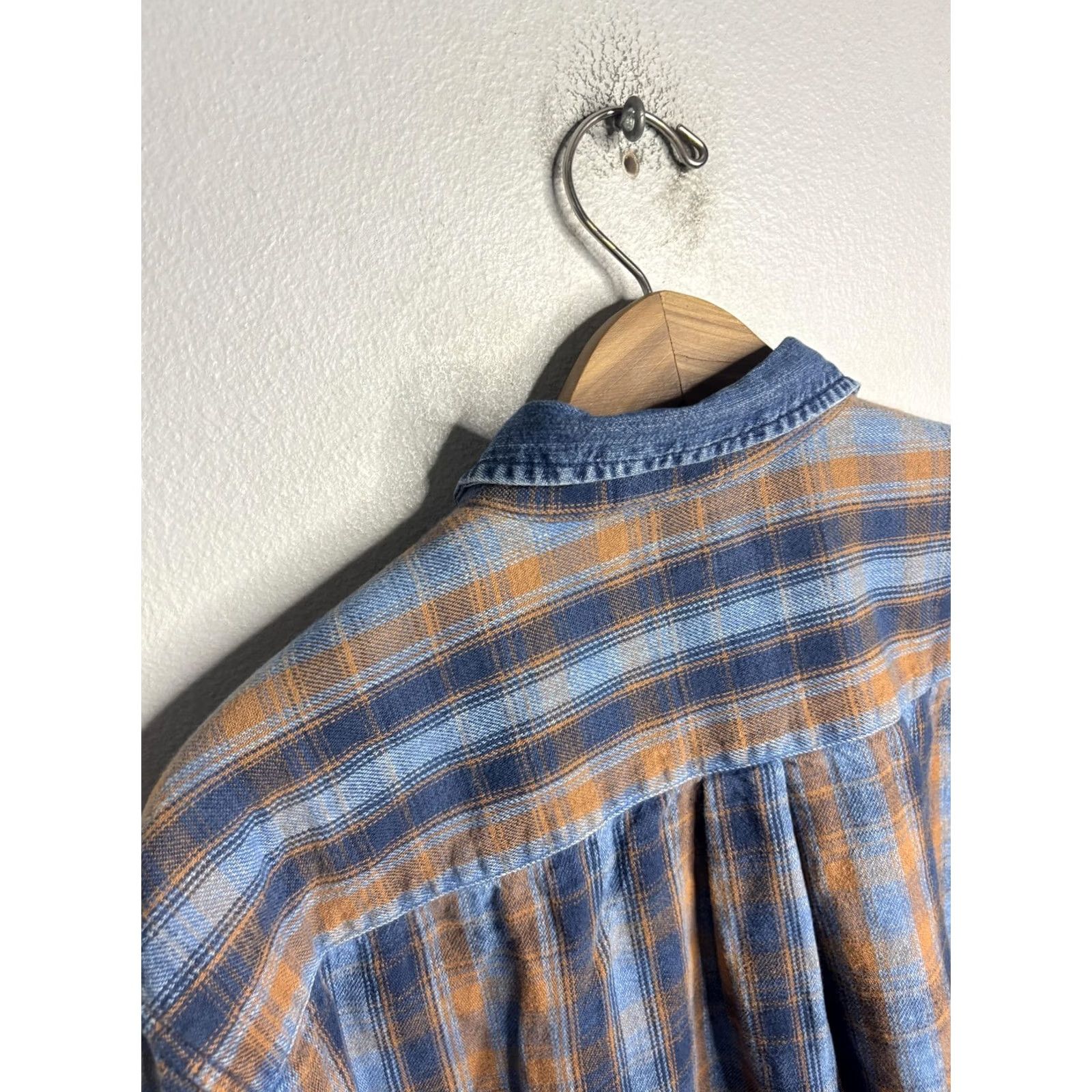 Guess VINTAGE Guess Shirt Mens Medium Blue Orange Plaid Flannel Button Collar VTG Size US M / EU 48-50 / 2 - 7 Thumbnail