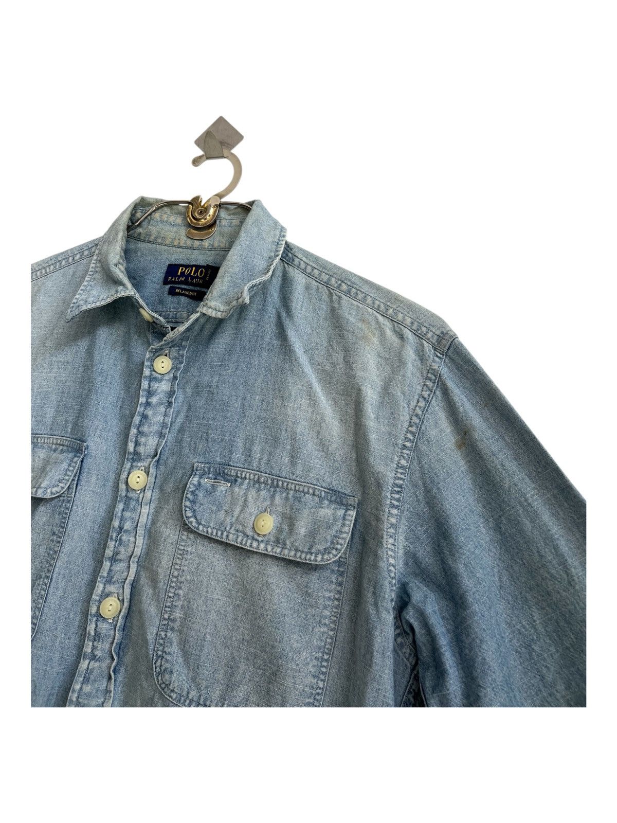 Polo Ralph Lauren × RRL Ralph Lauren Polo Ralph Lauren Eagle Print Chambray Denim Work Shirt Jkt Size US S / EU 44-46 / 1 - 6 Thumbnail