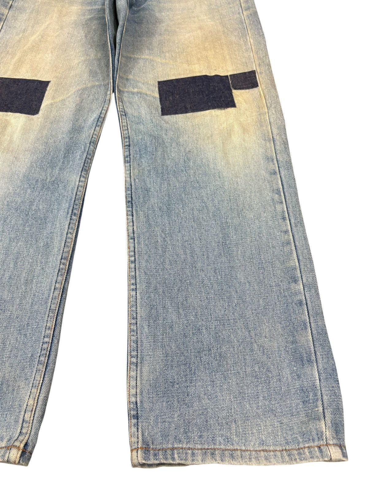 Japanese Brand Vintage Japanese Brand Mud Wash Patches Loose Jeans Size US 32 / EU 48 - 7 Thumbnail