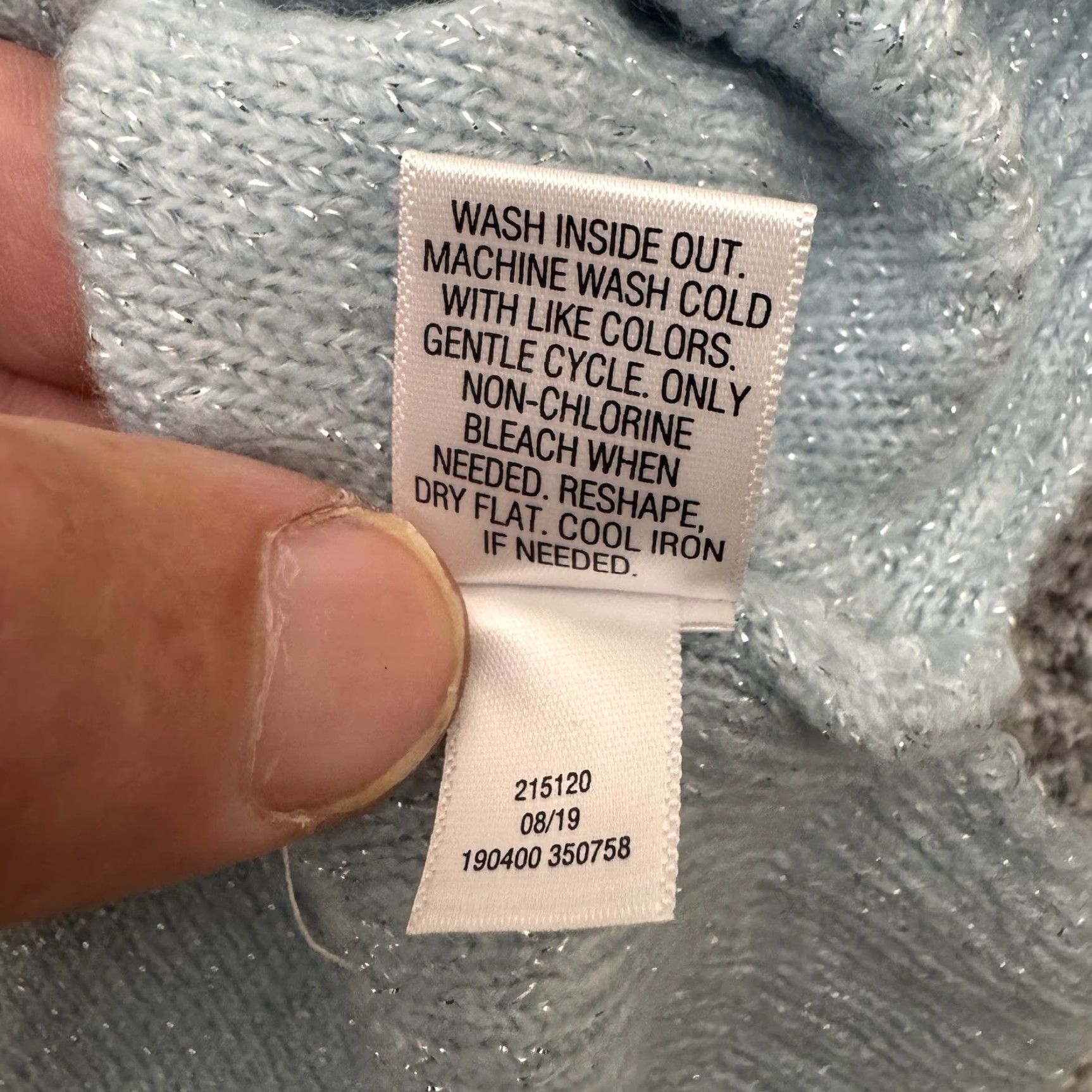 Croft & Barrow Crofts & Barrow Sweater Women Petite XL Light Blue Shimmer Metallic Holiday Winter Pullover Soft Cozy Timeless Seasonal Mens Womens Girls? Size XL / US 12-14 / IT 48-50 - 7 Thumbnail