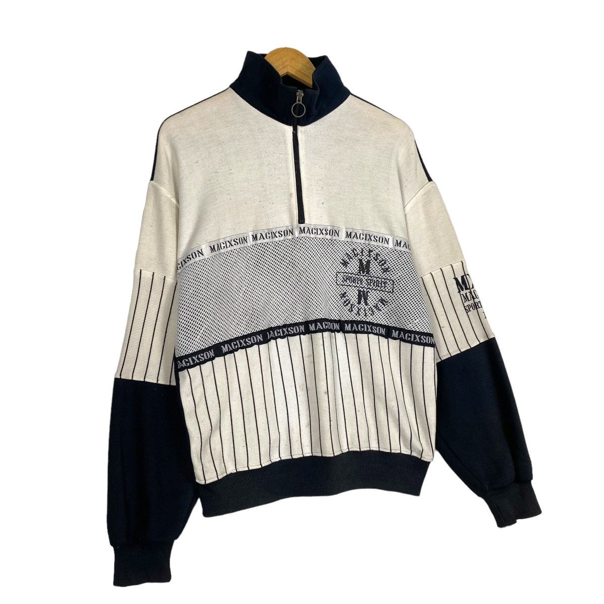 Japanese Brand Magixson Hockey Team Big Logo Halfzip Sweatshirt Size US M / EU 48-50 / 2 - 3 Thumbnail