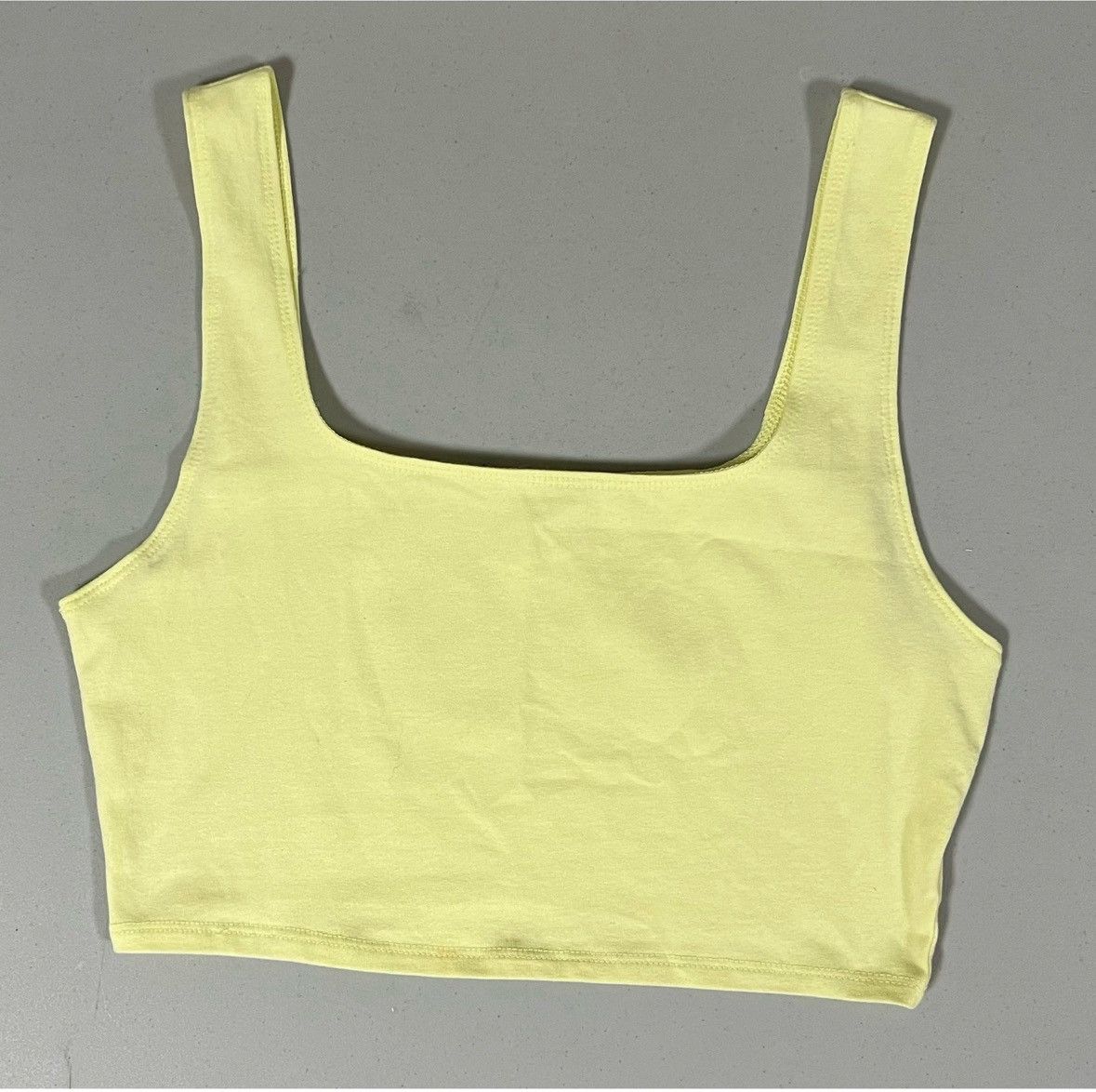 Vintage Yellow Pastel Tank Crop Top Shirt Cami Camisole Tee Size M🌝✨ Size M / US 6-8 / IT 42-44 - 1 Thumbnail
