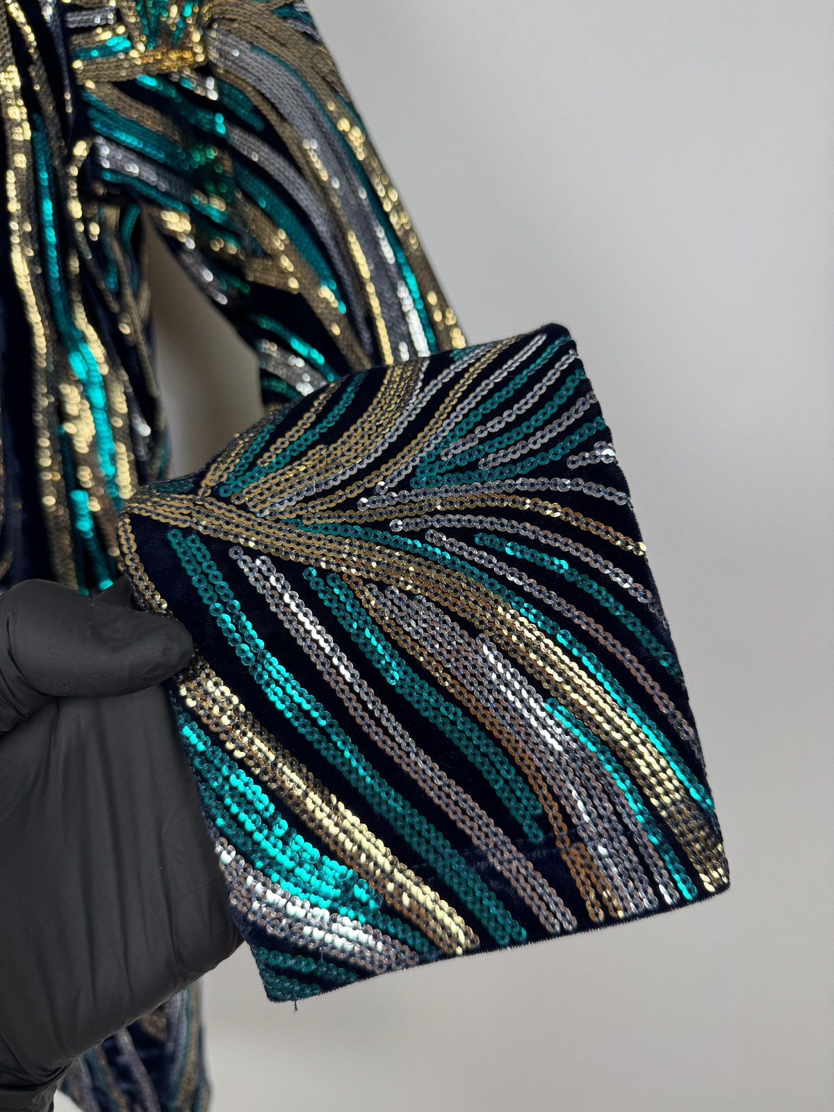 Dries Van Noten Dries Van Noten Sequin Velvet High Neck Top Size M / US 6-8 / IT 42-44 - 13 Thumbnail