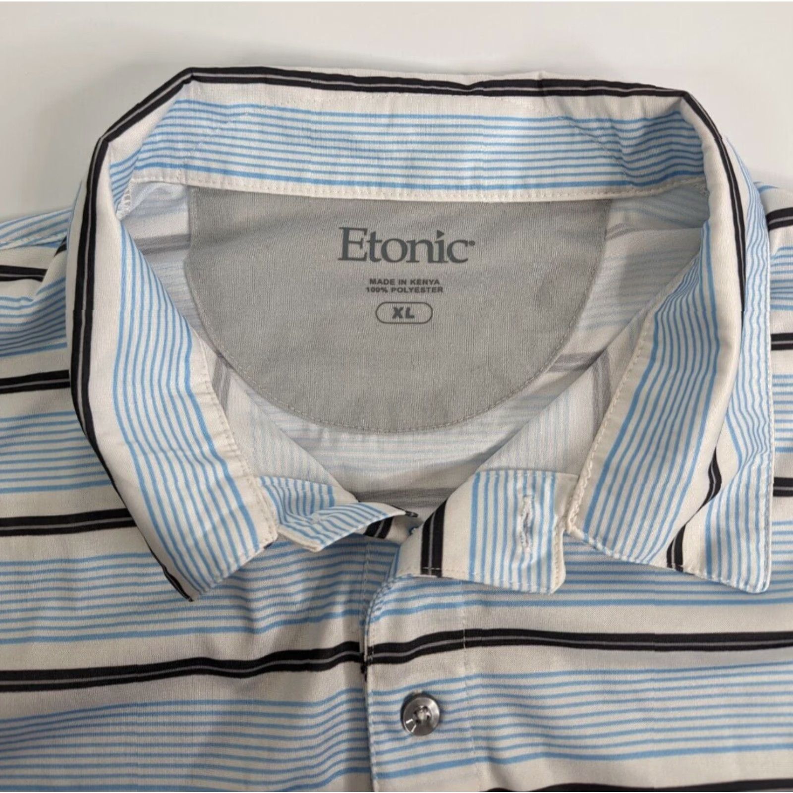 Vintage Etonic Shirt Men’s XL Blue White Stripe Golf Short Sleeve Polo Casual Size US XL / EU 56 / 4 - 7 Thumbnail