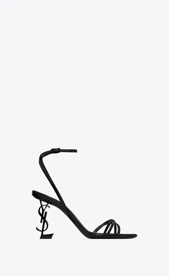 Saint Laurent Paris oc11z1225 782840 Opyum Sandals in Glazed Leather in Black Size US 9.5 / IT 39.5 - 1 Thumbnail