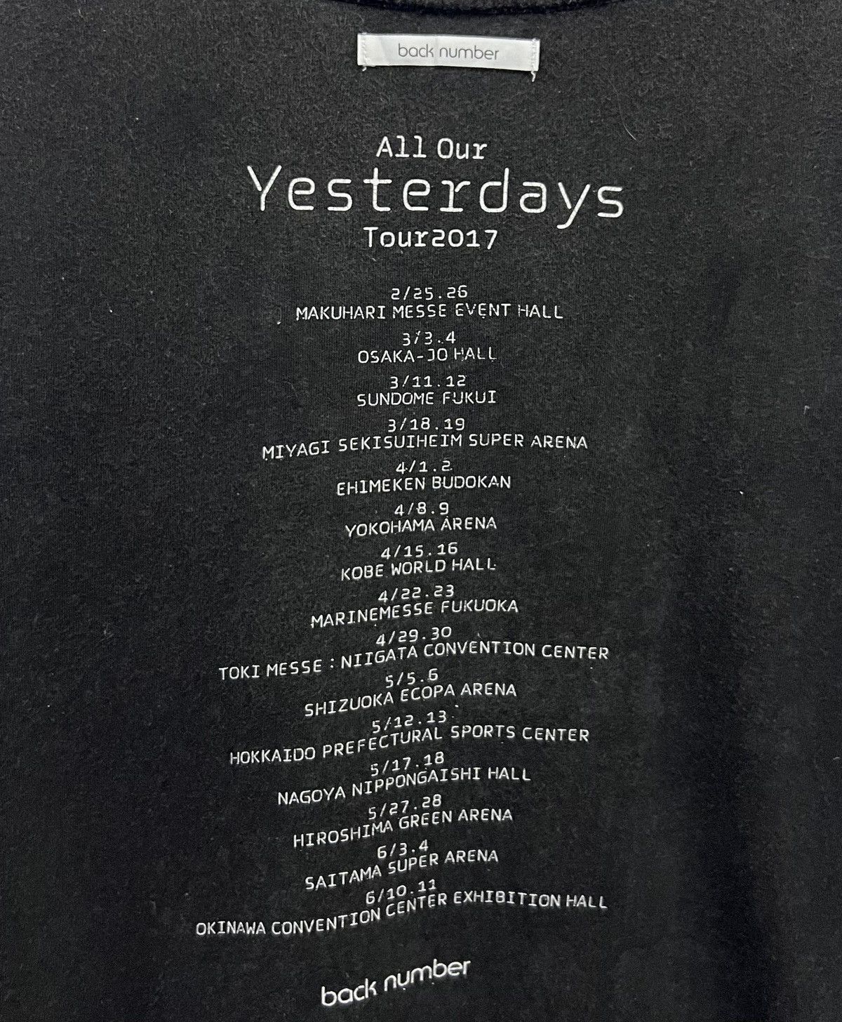 Band Tees × Japanese Brand 🔥grailsale🔥 BACK NUMBER ALL OUR YESTERDAYS TOUR 2017 SHIRT Size US M / EU 48-50 / 2 - 4 Thumbnail