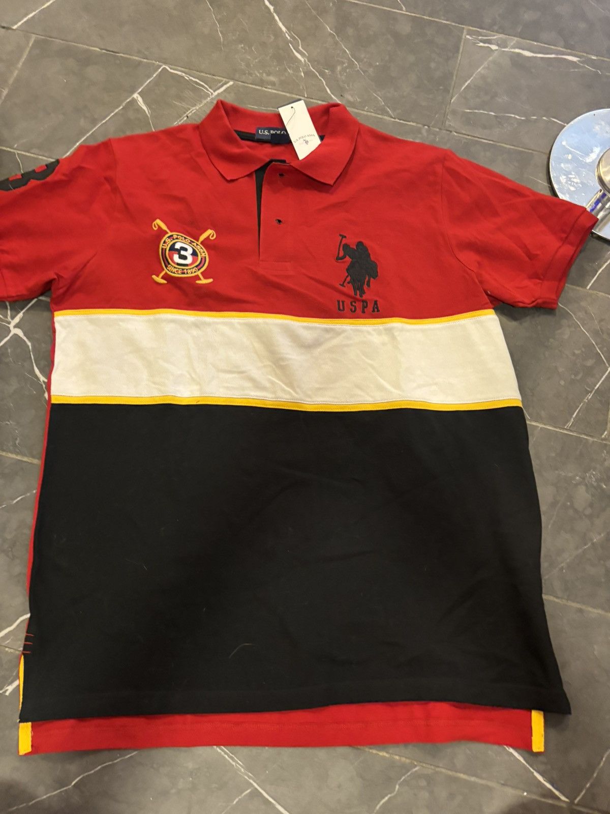 Polo Ralph Lauren Black/red/white striped Ralph Lauren Polo tags on Size US XL / EU 56 / 4 - 1 Thumbnail