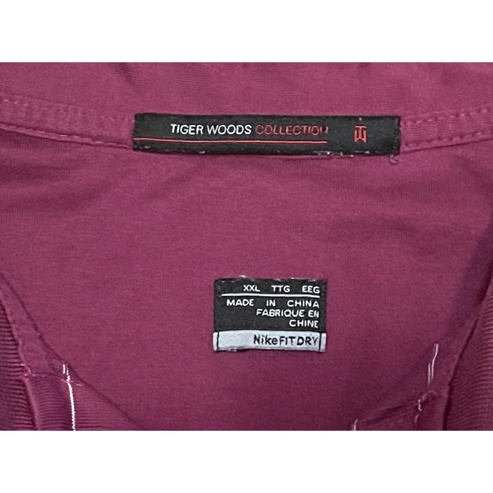 Nike NIKE TIGER WOODS XXL Mens Maroon Stripe Golf Polo Shirt Size US XXL / EU 58 / 5 - 3 Thumbnail