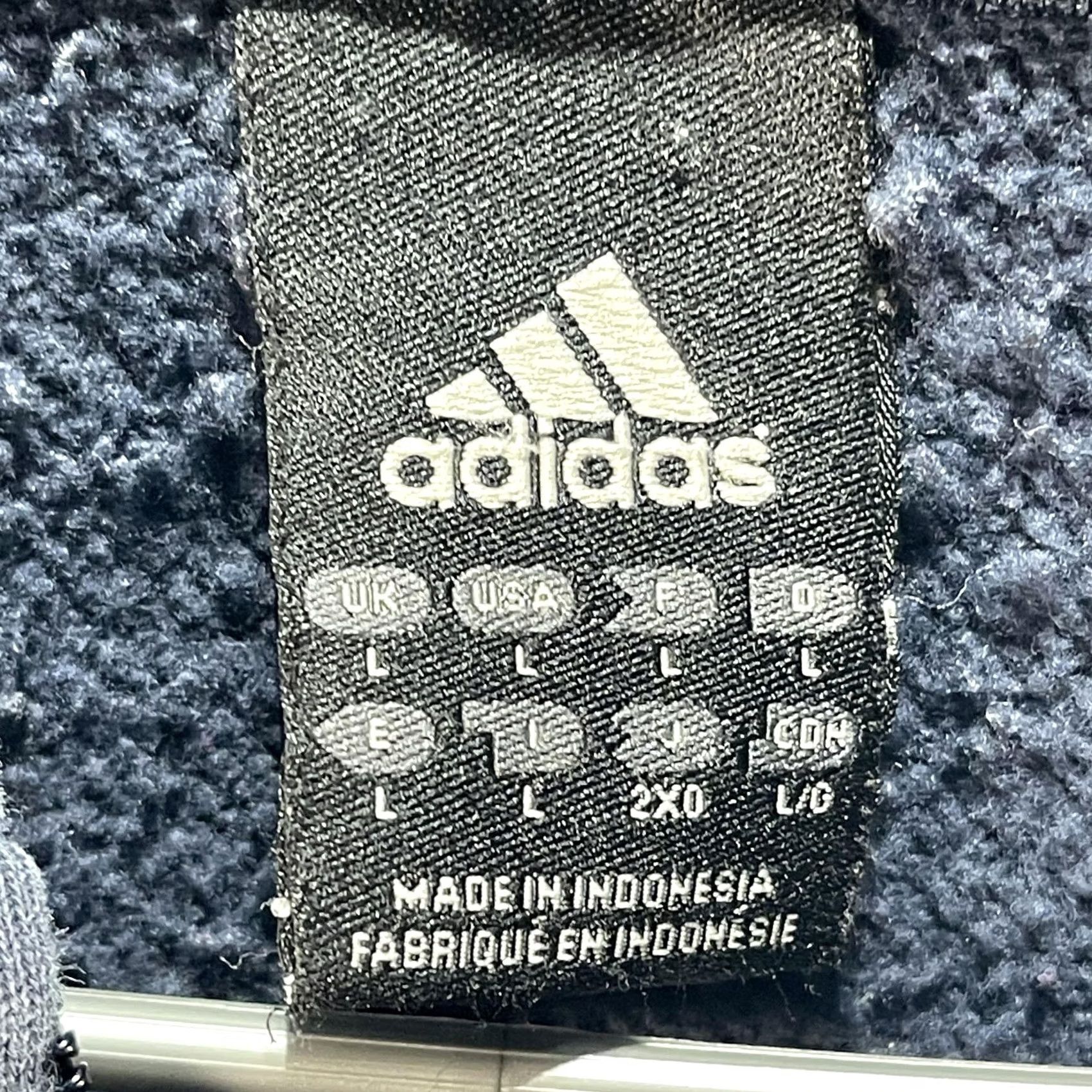 Adidas Adidas Hoodie Mens Large Blue Full Zip 3-Stripes Sweatshirt Athletic Logo Warm Size US L / EU 52-54 / 3 - 4 Thumbnail