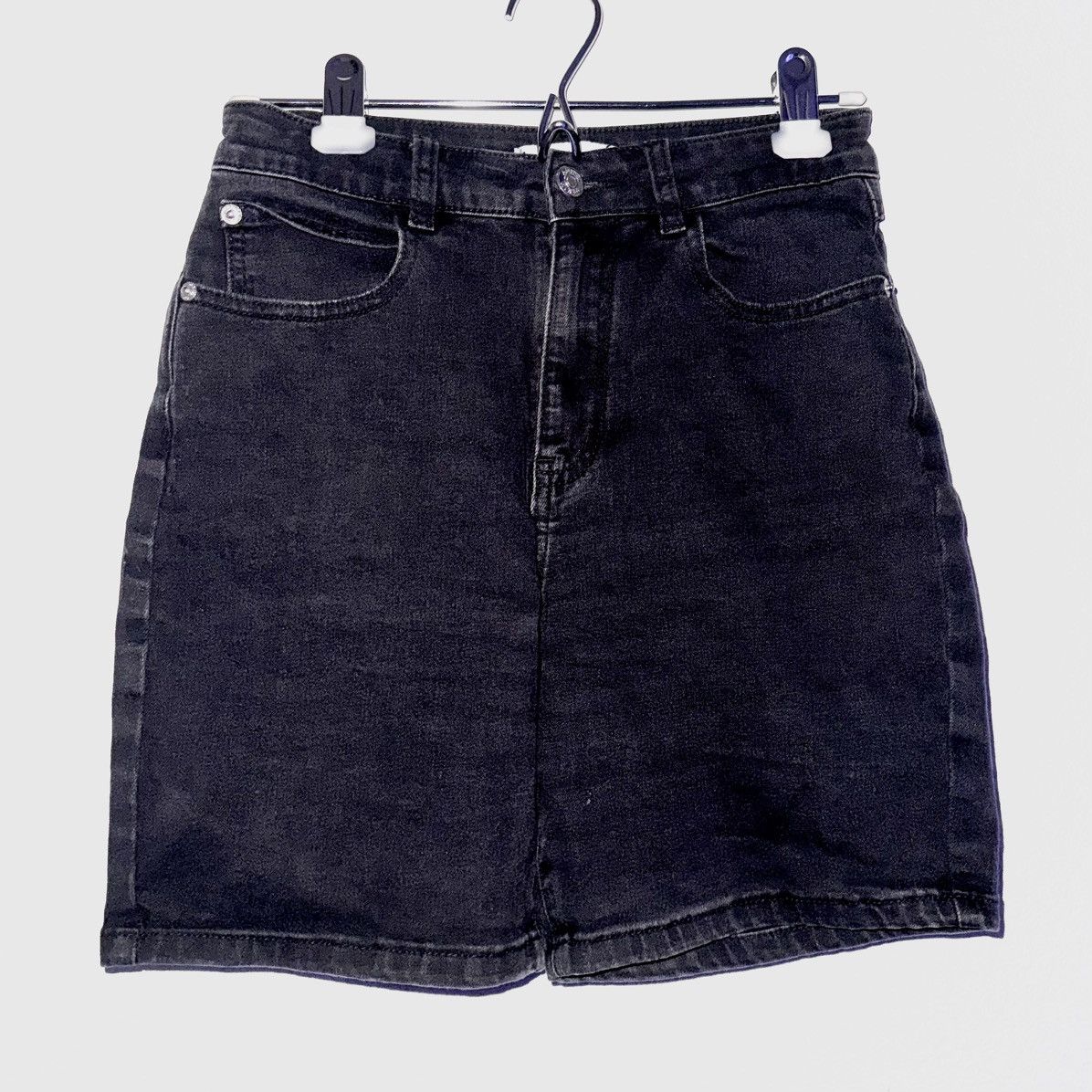 Other Gothic Sexy Cut Out Black Denim Shorts By Adika Summer Size 26" / US 2 / IT 38 - 2 Thumbnail