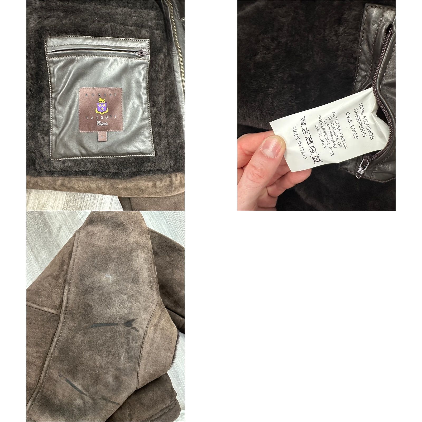 Robert Talbott Robert Talbott Jacket Military Suede Merinos Sheepskin Made in Italy Brown Large Mens Size US L / EU 52-54 / 3 - 8 Thumbnail