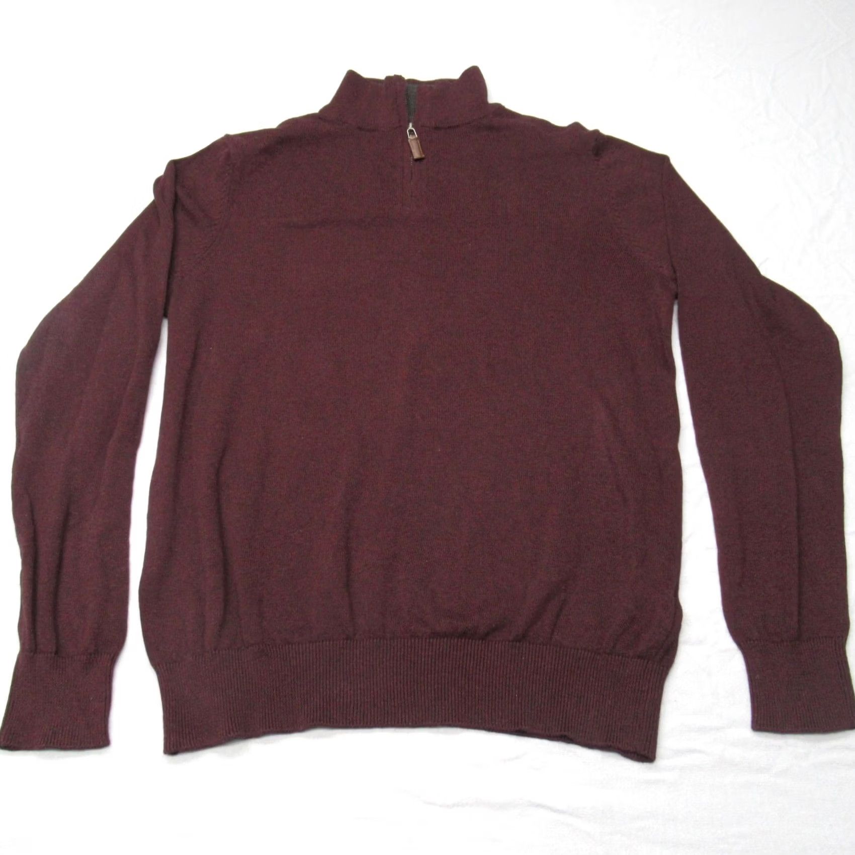 Vintage Redmond Sweater Men Medium Burgundy Collared Mock 1/4Zip Knit Soft Midweight NEW Size US M / EU 48-50 / 2 - 3 Thumbnail