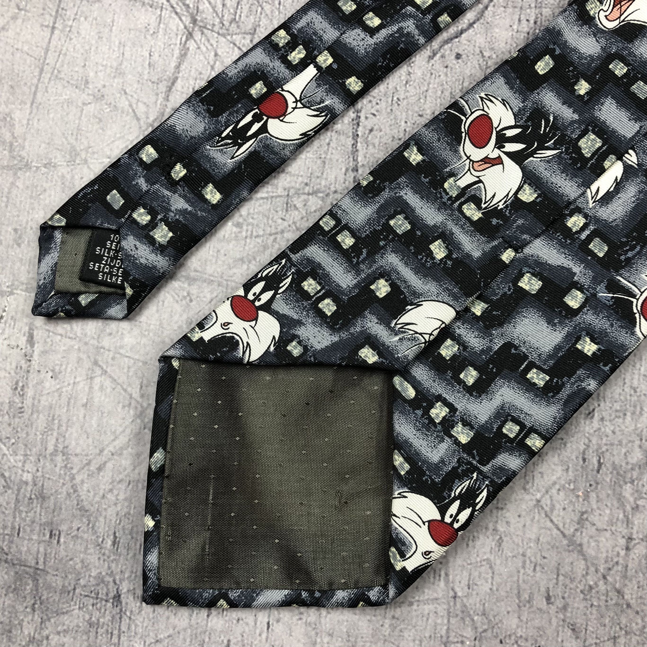 Cartoon Network Vintage 90s Looney Tunes Sylvester Tasmania Devil Tie Size ONE SIZE - 7 Thumbnail