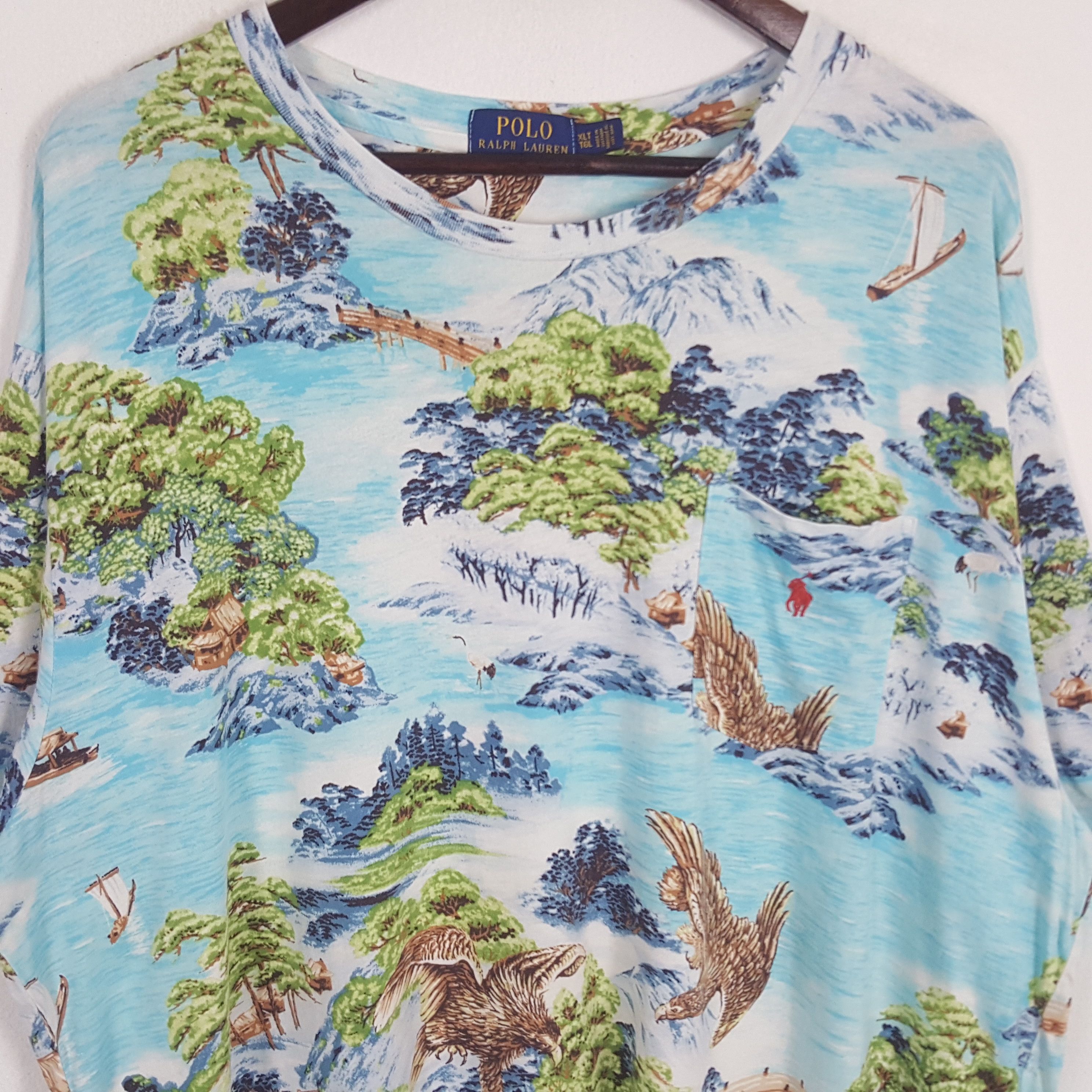 Polo Ralph Lauren × Vintage Vintage Polo Ralph Lauren Full Print Tshirt Size US XXL / EU 58 / 5 - 2 Thumbnail