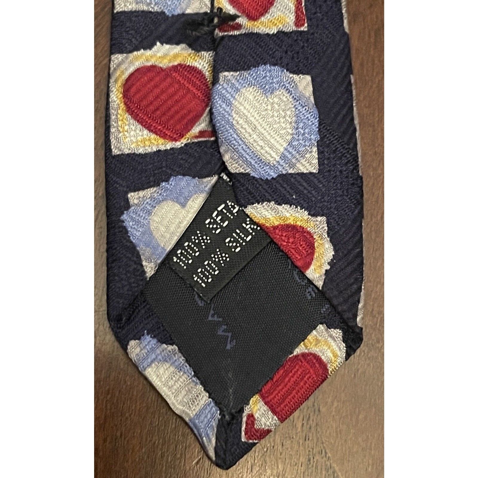Other Today’s Man Red Blue 100% Silk Made In Italy Heart Print Size 44 - 7 Thumbnail