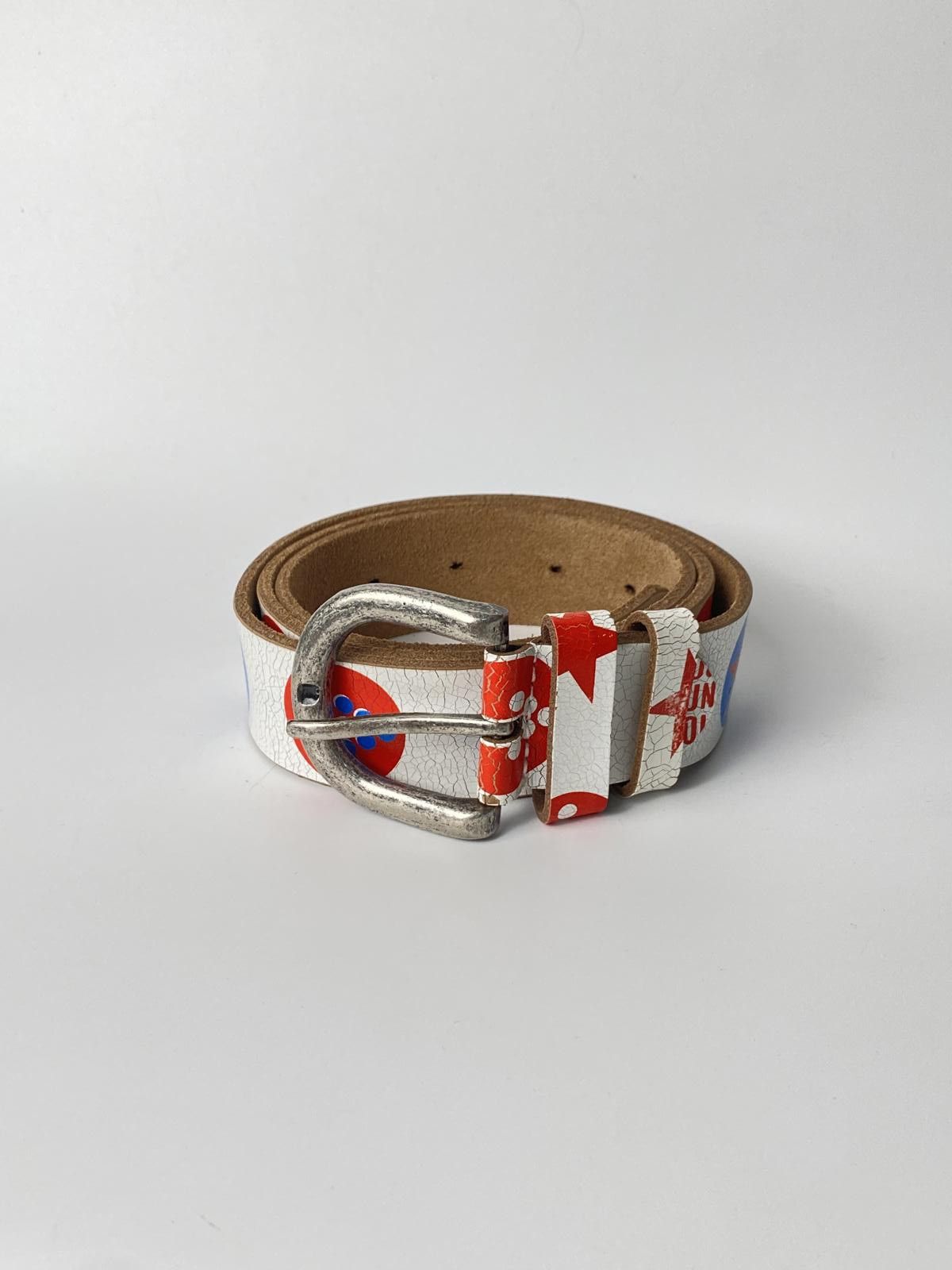 Vtg Co&Lu Sunny Color Statement Retro Genuine Leather Belt