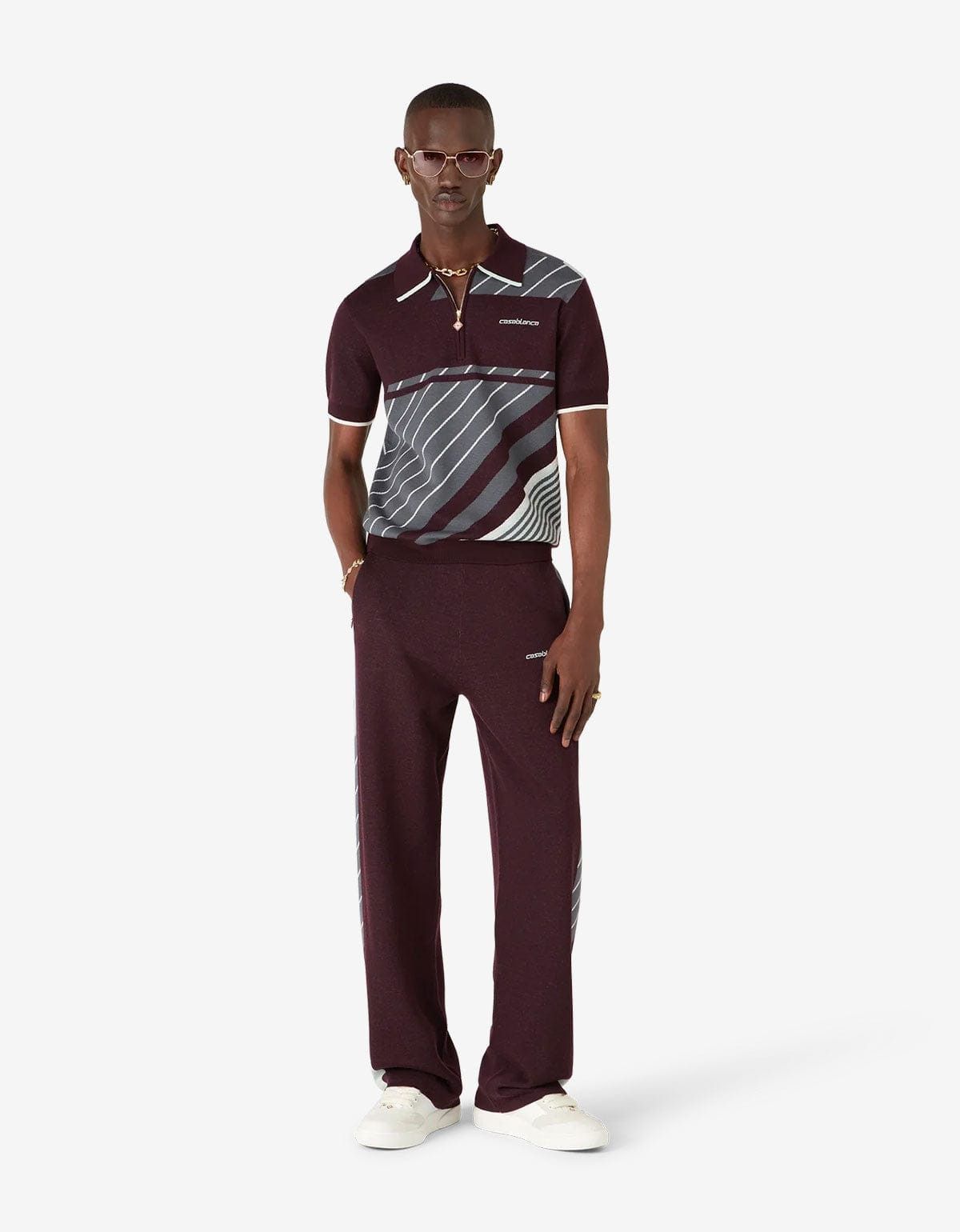 Casablanca Casablanca Purple Merino Diagonal Tennis Trousers Size US 32 / EU 48 - 3 Thumbnail