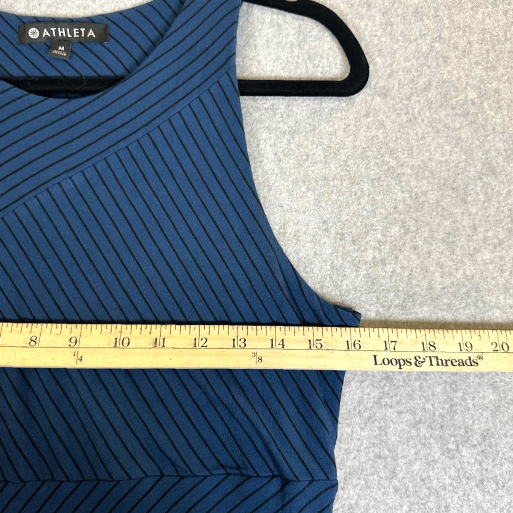 Athleta Athleta Women Shift Dress Midi Sleeveless Stripe Blue Black Stretch M Size M / US 6-8 / IT 42-44 - 4 Thumbnail