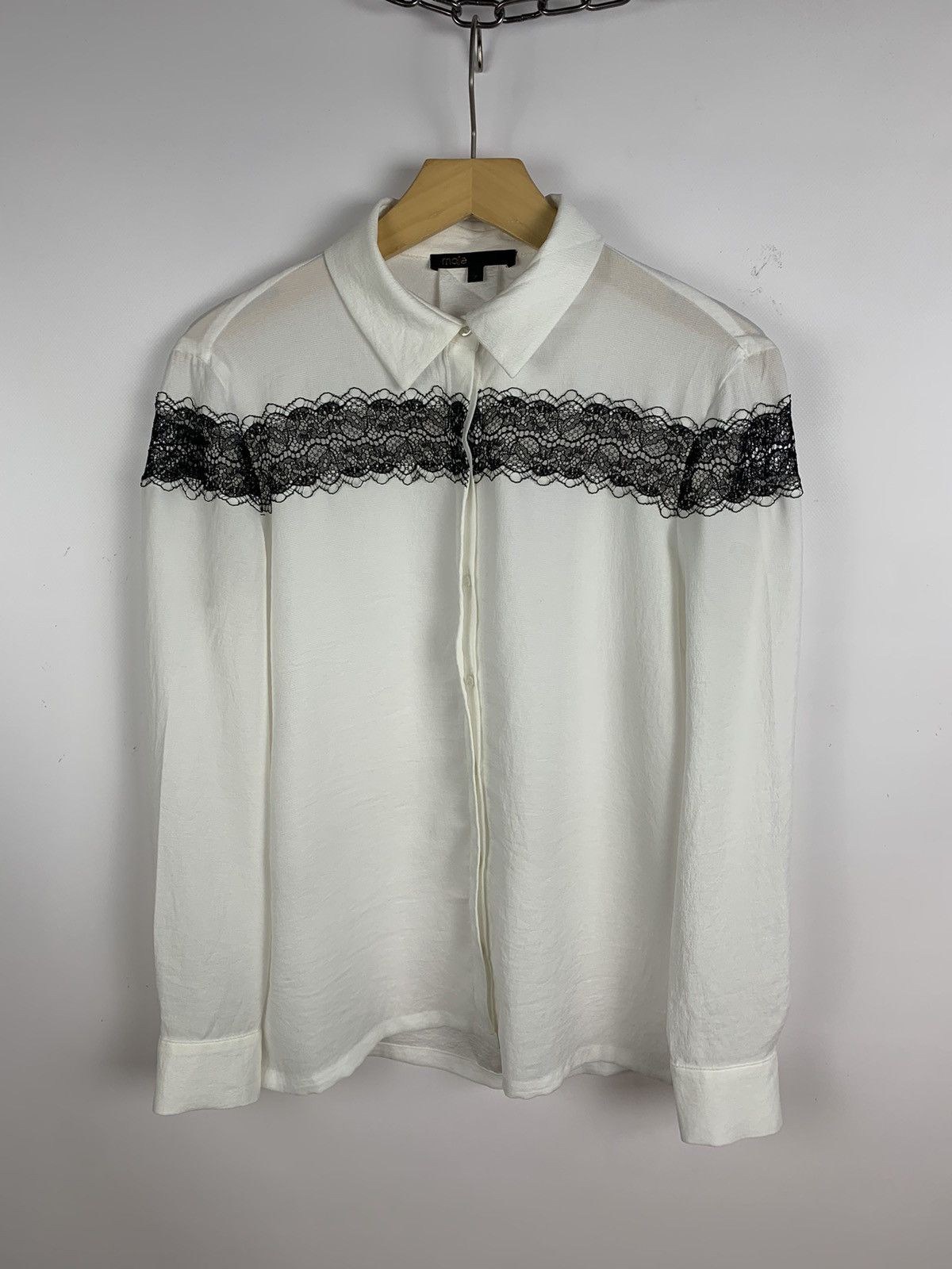 Maje Women’s Maje Crochet Blouse Shirt Long Sleeve Size 2 White Size XS / US 0-2 / IT 36-38 - 7 Thumbnail