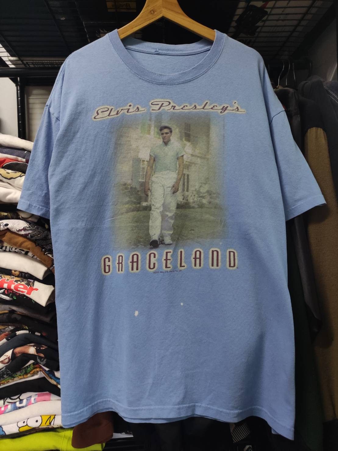 Band Tees Vtg 00's Elvis Presley Graceland T-Shirt Size US XL / EU 56 / 4 - 2 Thumbnail