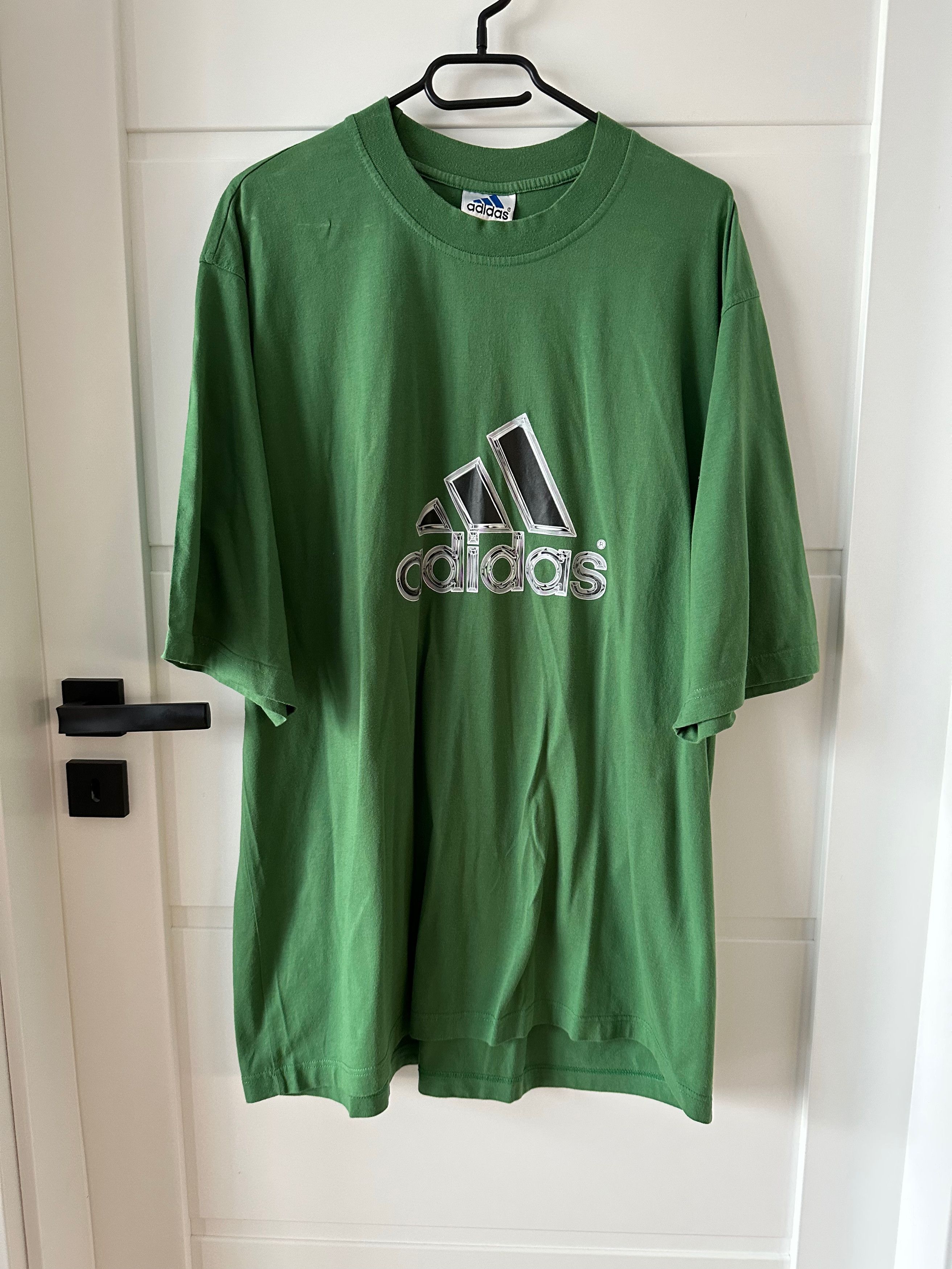 Vintage 90's ADIDAS vintage big logo t shirt green Size US XL / EU 56 / 4 - 1 Thumbnail