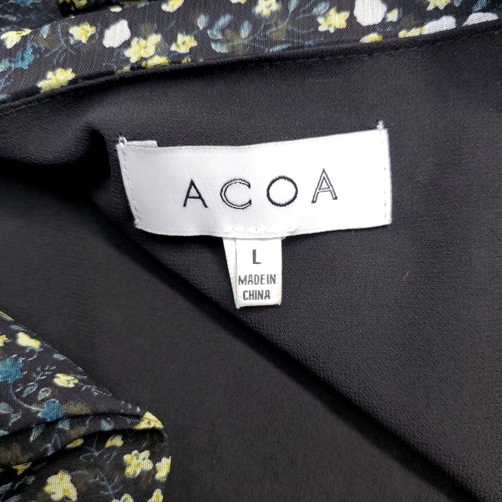 Coach ACOA Dress Womens L Multi Floral Boho Chiffon Bell Sleeve Tie Front Side Zip Dress Gowns Women Size L Size L / US 10 / IT 46 - 3 Thumbnail