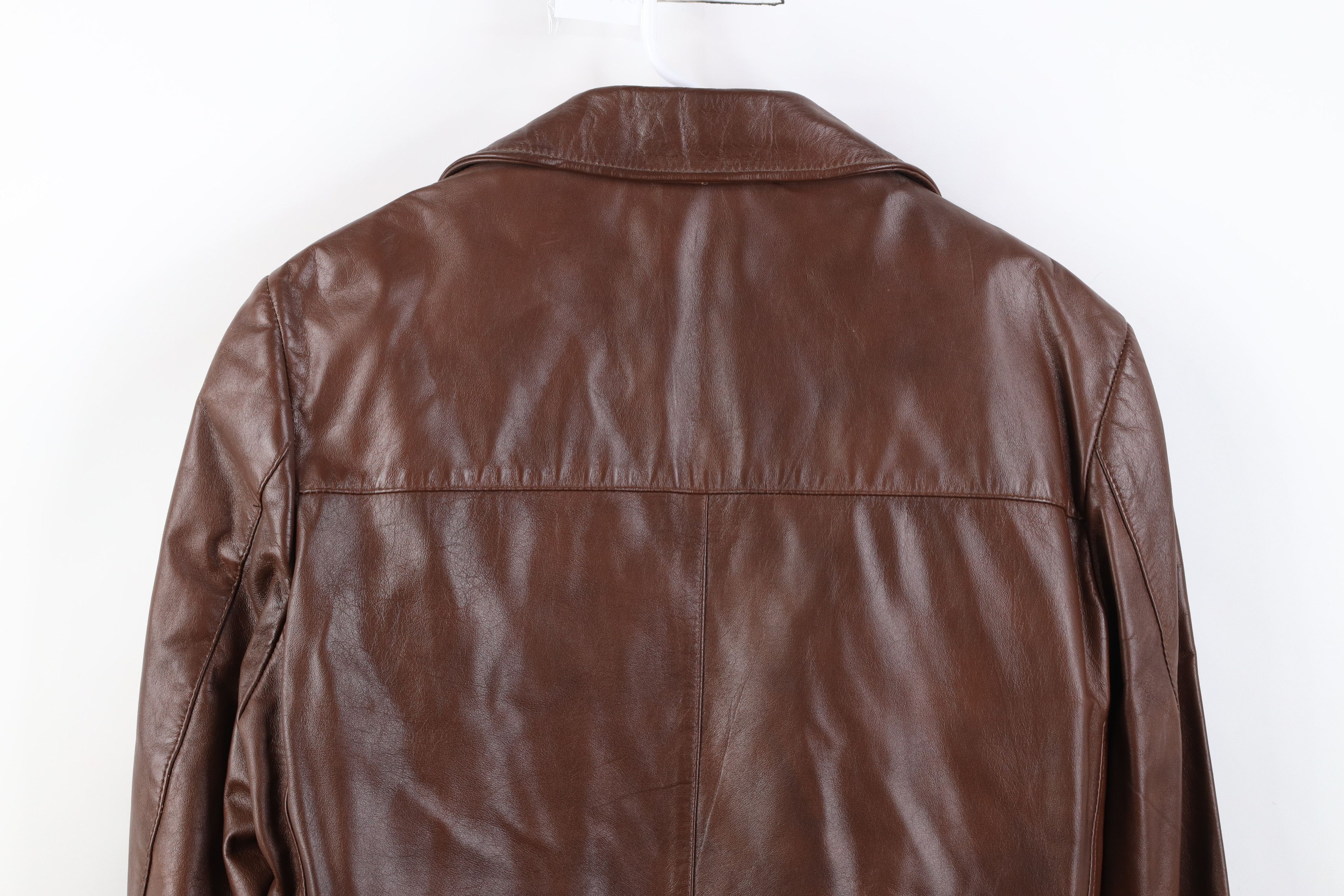 Vintage Vintage 70s Streetwear Full Button Collared Jacket Brown USA Size US L / EU 52-54 / 3 - 15 Thumbnail
