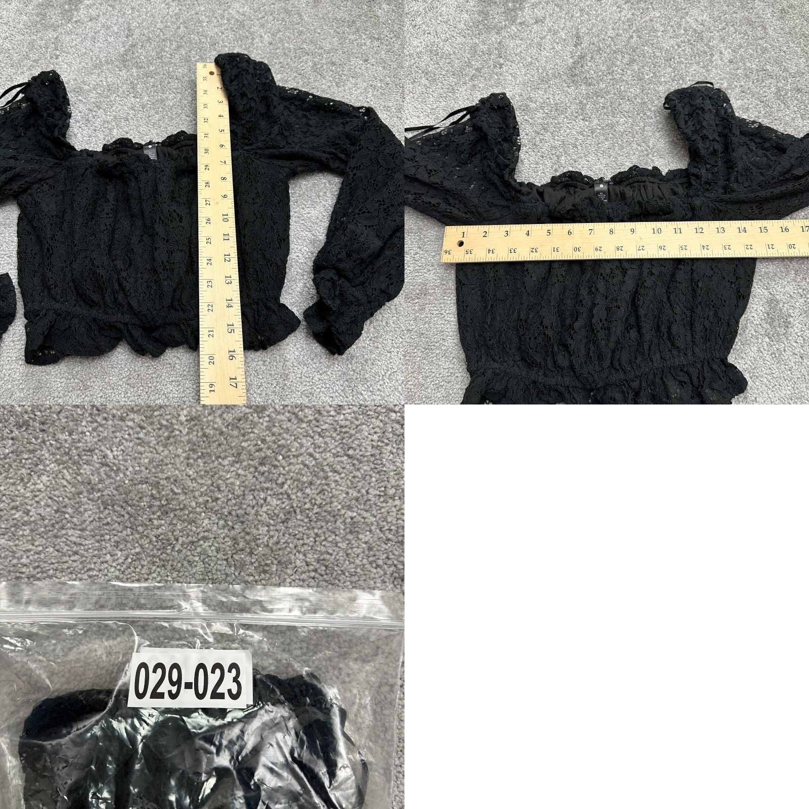 AQUA Aqua Shirt Womens Small Black Cropped Lace Off Shoulder Casual Top Size S / US 4 / IT 40 - 8 Thumbnail