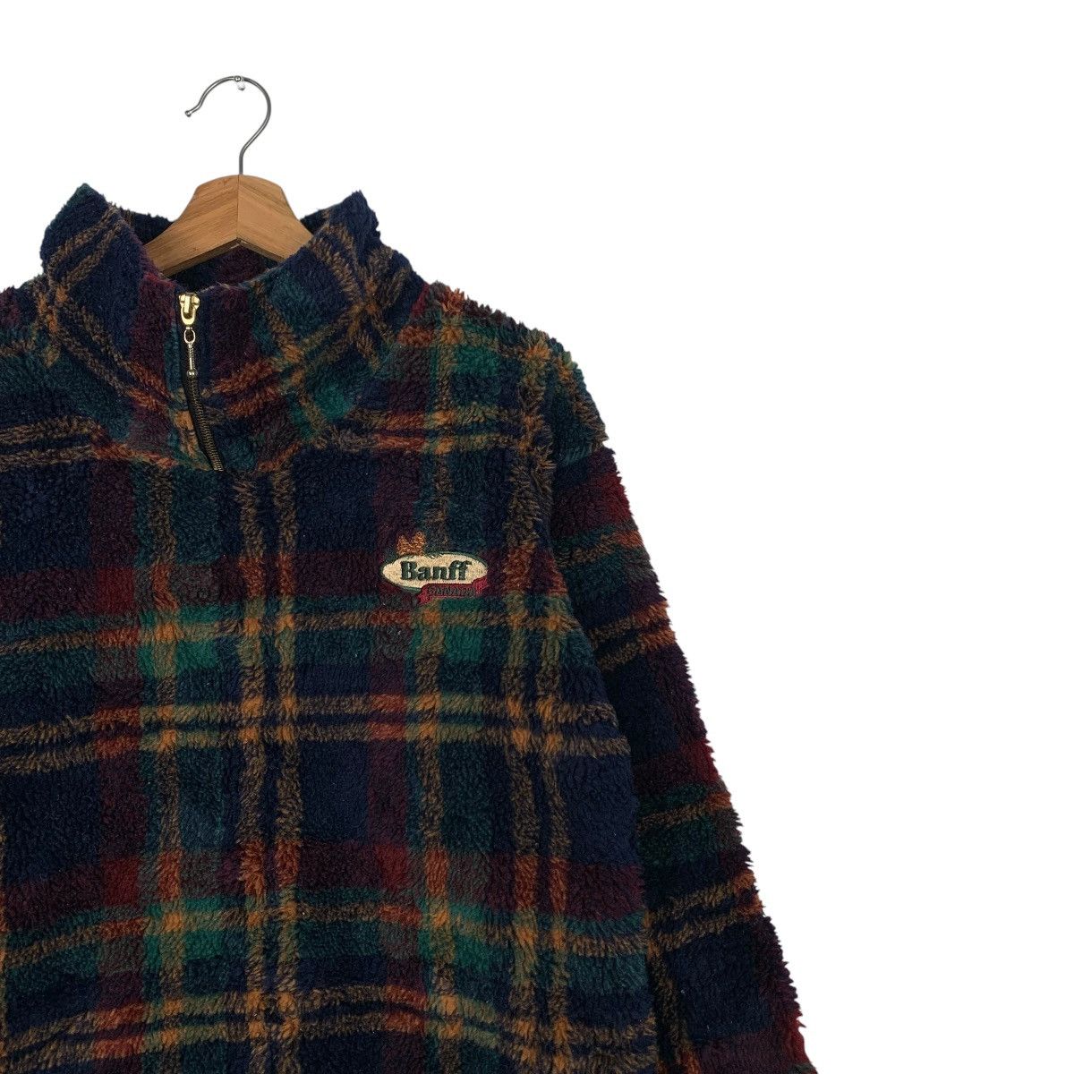 Vintage BANFF CANADA Tartan Turtleneck Pullover Fleece #1673-C74 Size US XS / EU 42 / 0 - 5 Thumbnail