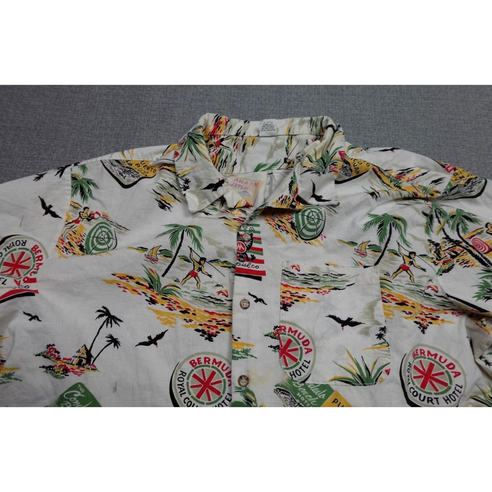 Vintage VINTAGE Angelica Shirt Mens 3XL White Hawaiian Tool Worker All Over Print Loose Size US XXL / EU 58 / 5 - 2 Thumbnail