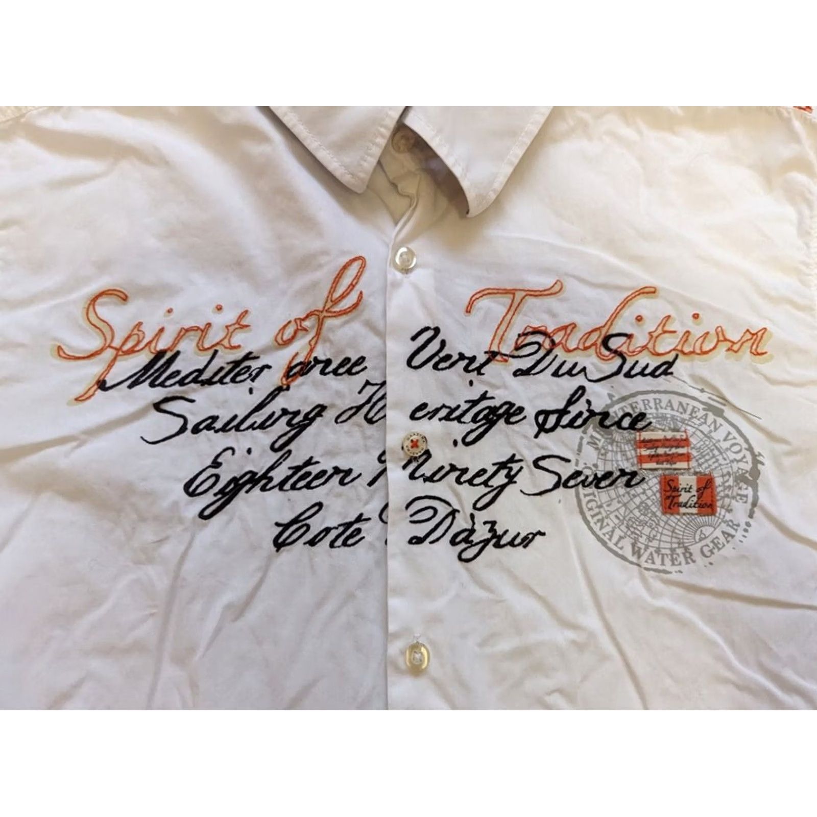 Nautica Gaastra Spirit of tradition Nautical Button-Up Shirt Mens XL White Long Size US XL / EU 56 / 4 - 4 Thumbnail