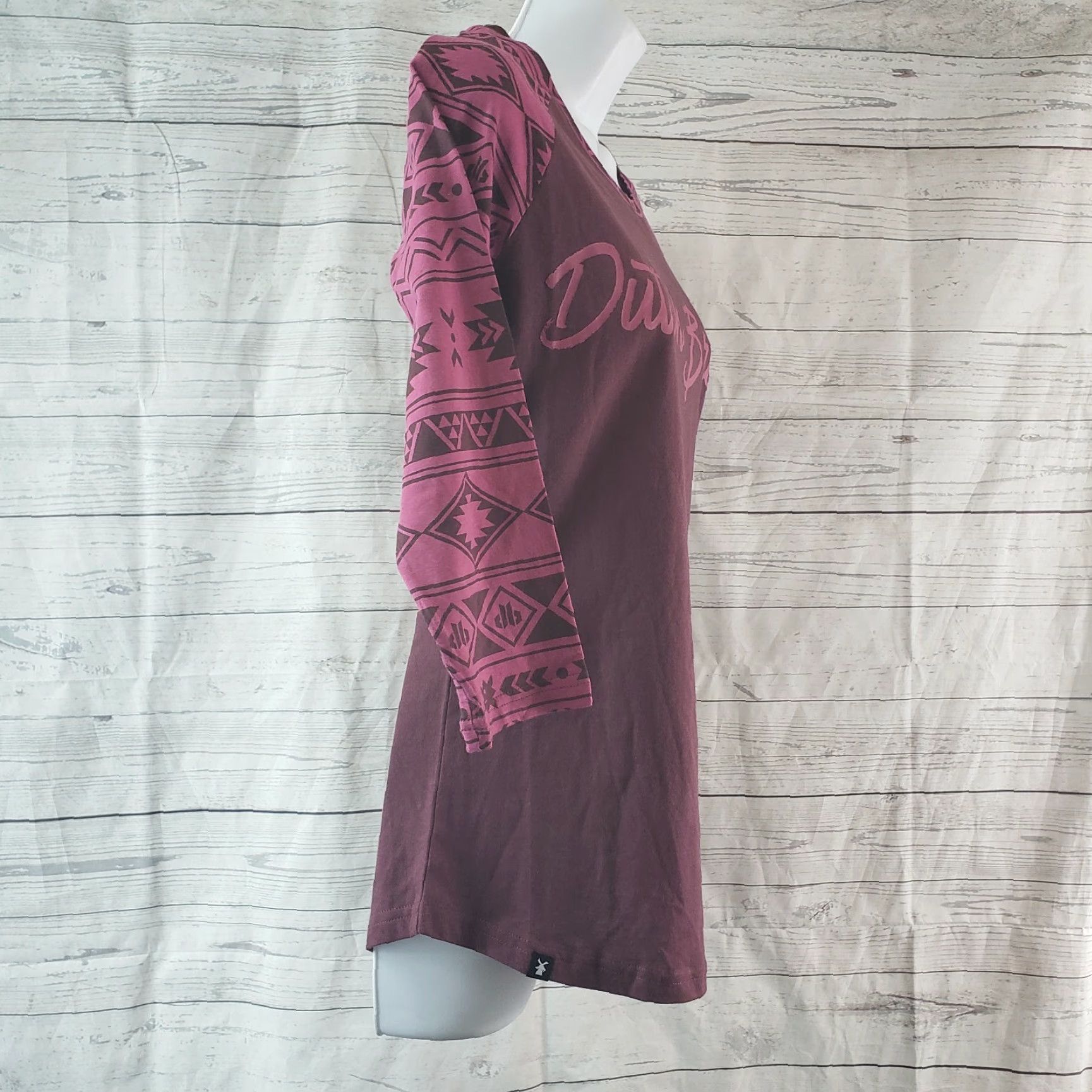 Vintage Dutch Bros Womens Raglan Sleeve Top Sz Medium Maroon Purple Cotton 3/4 Sleeve T-Shirt Womens M Purple Raglan Shirt Size M / US 6-8 / IT 42-44 - 4 Thumbnail