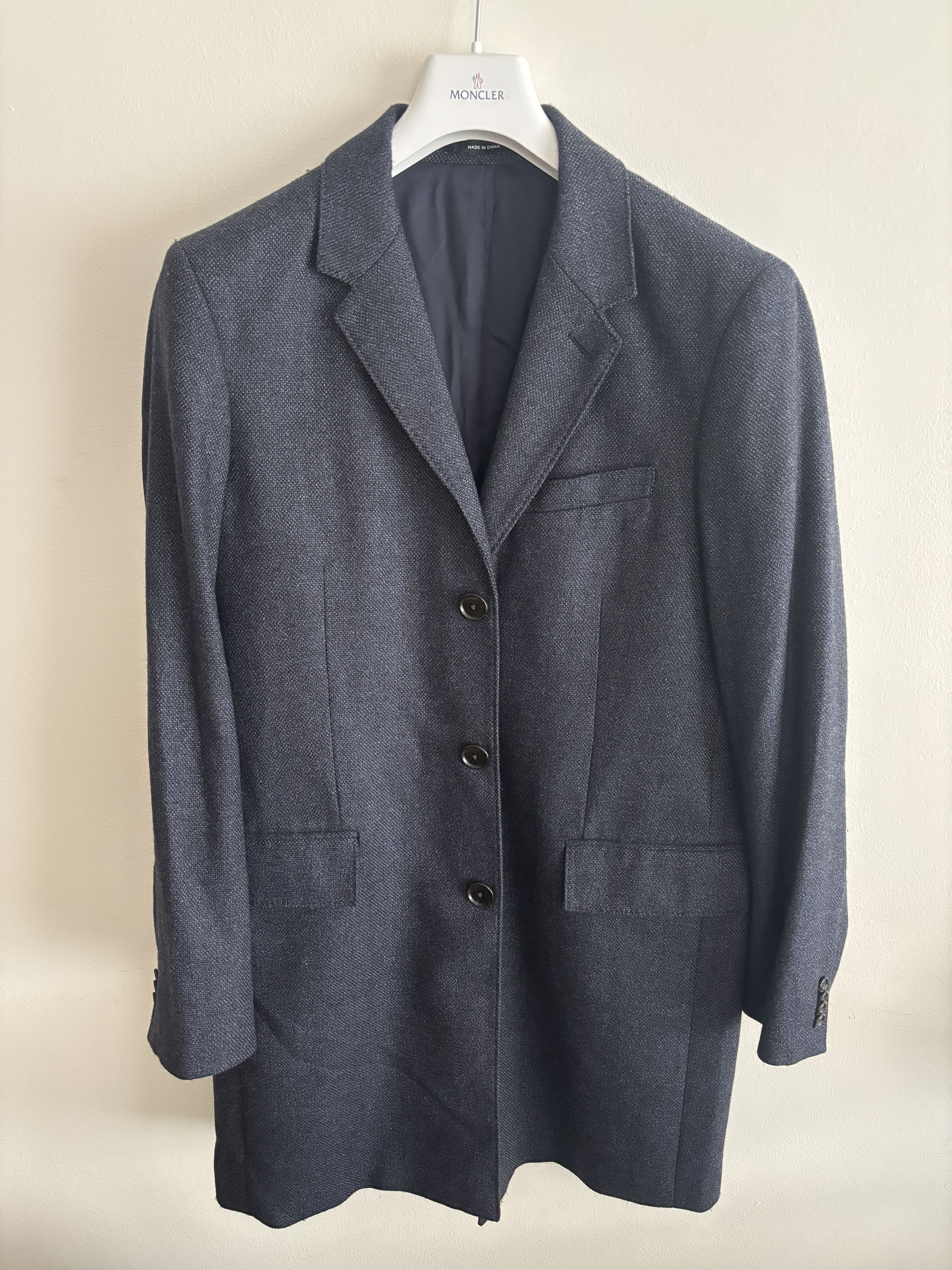 Club Monaco $600 Loro Piana Blue Wool Dream Tweed Overcoat/ Car Coat Size US M / EU 48-50 / 2 - 1 Thumbnail