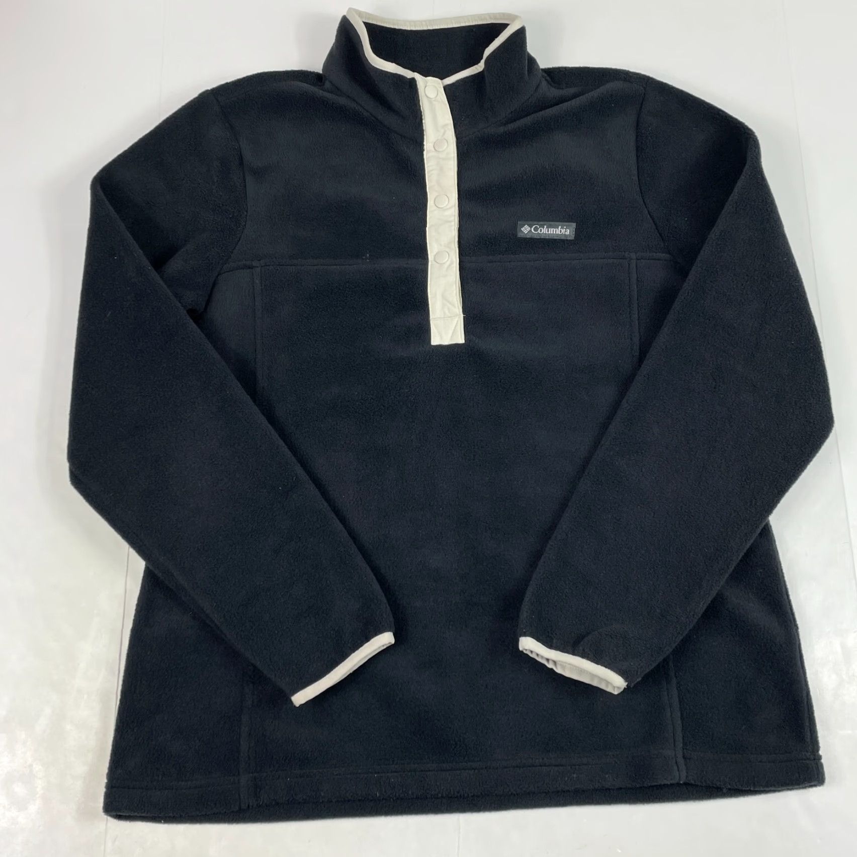 Vintage Columbia Jacket Womens Large Black 1/4 Snap Fleece Hiking Outdoors Weather Wind-Resistant Outdoor Logo Size L / US 10 / IT 46 - 2 Thumbnail