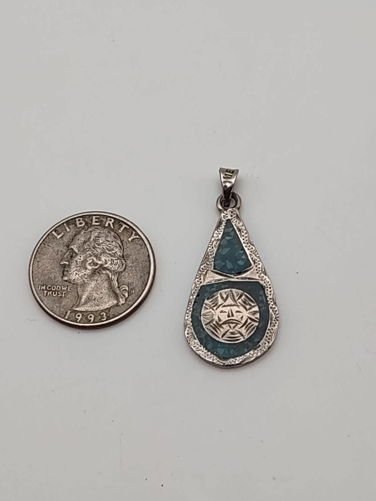 The Unbranded Brand Mexico Silver Tone Inlay Sun Face Pendant 3.9g Size ONE SIZE - 2 Thumbnail
