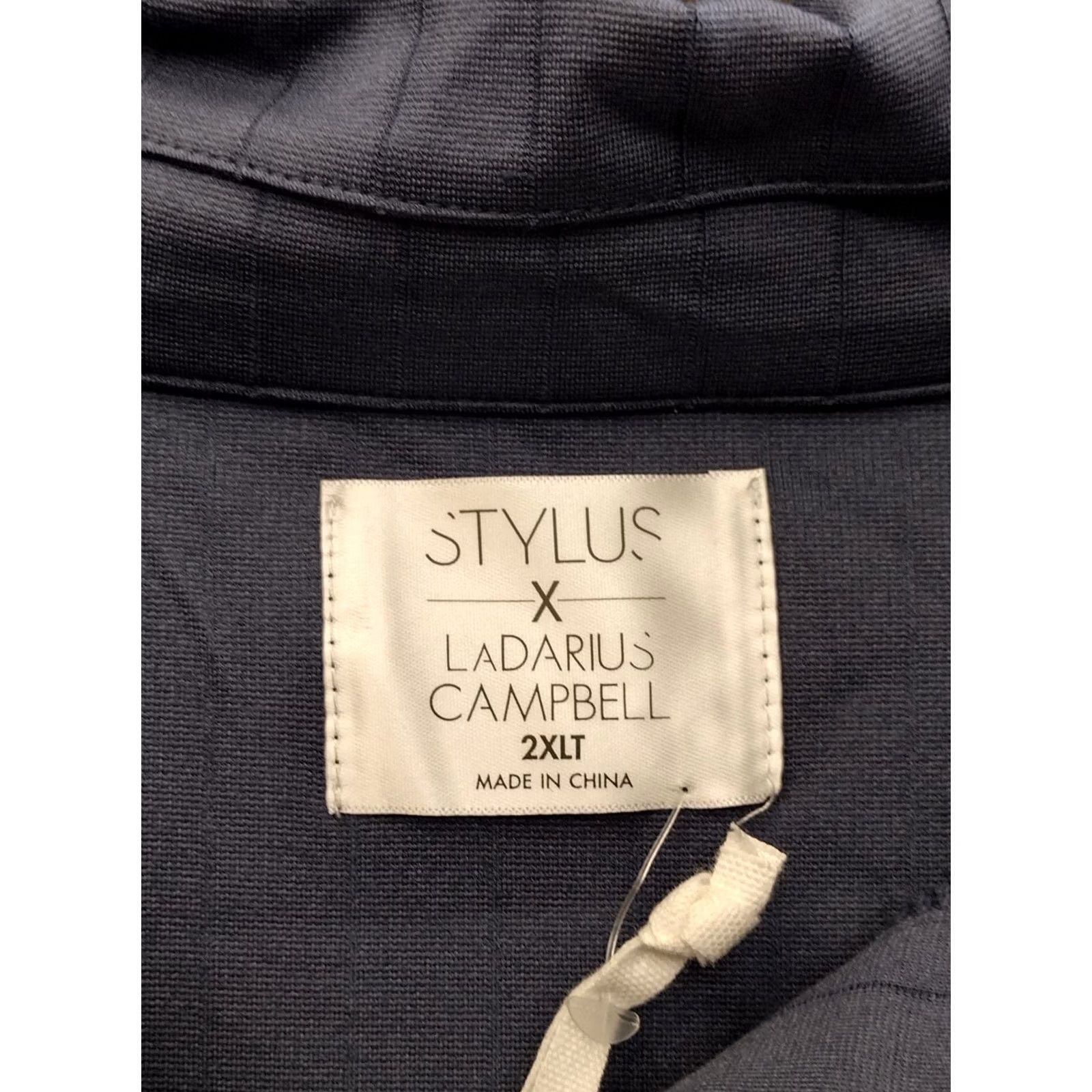 Vintage STYLUS X Ladarius Campbell Light Striped Casual Shirt Blue Polo 2XLT Size US XXL / EU 58 / 5 - 5 Thumbnail
