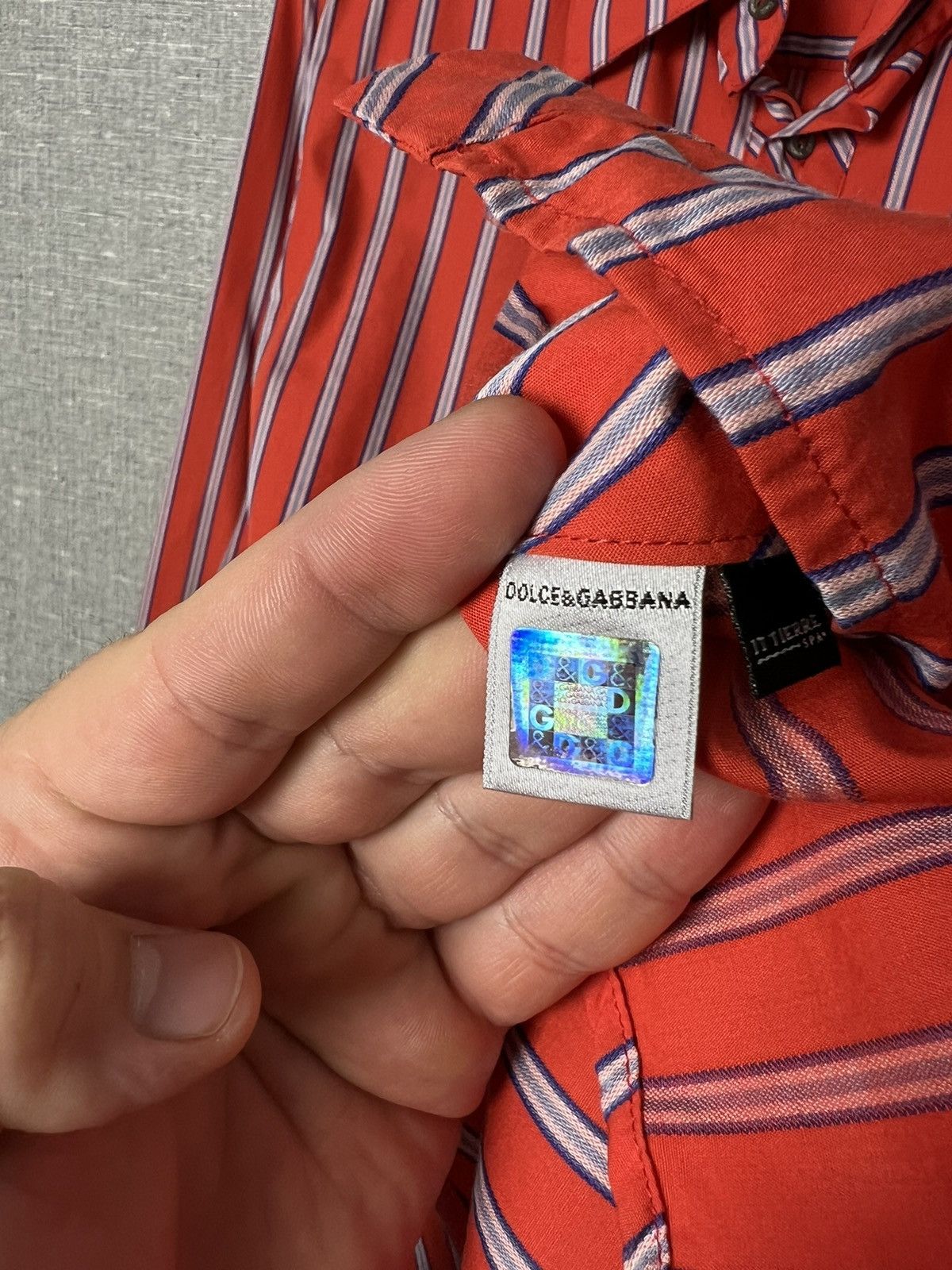 Dolce & Gabbana Dolce Gabbana Button Striped Shirt Big Logo Ultra Sports D&G Size US S / EU 44-46 / 1 - 23 Thumbnail