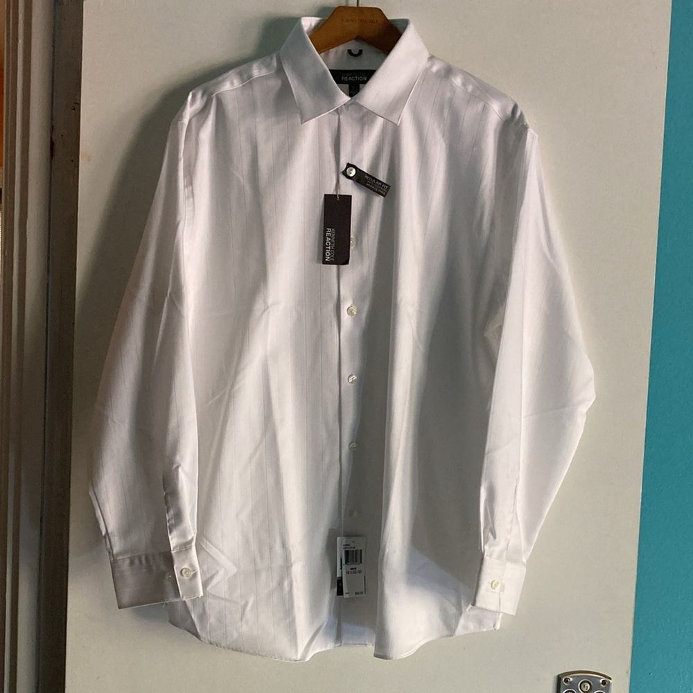 Kenneth Cole Kenneth Cole Reaction Size 16.5 32-33 Mens White Dress Shi Size US L / EU 52-54 / 3 - 1 Thumbnail