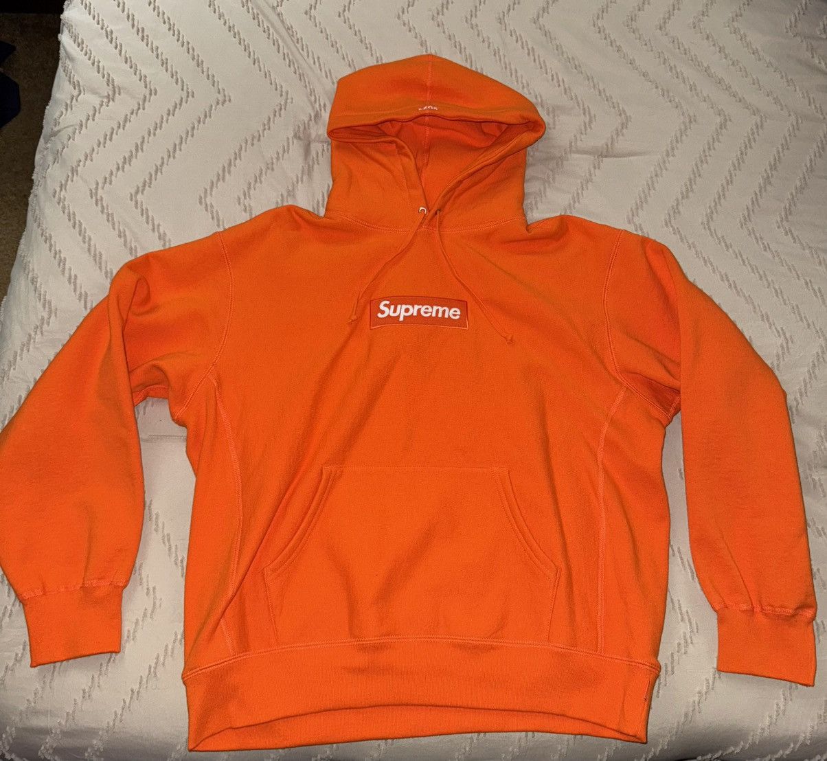 Supreme Peach Box Logo Hoodie | Grailed