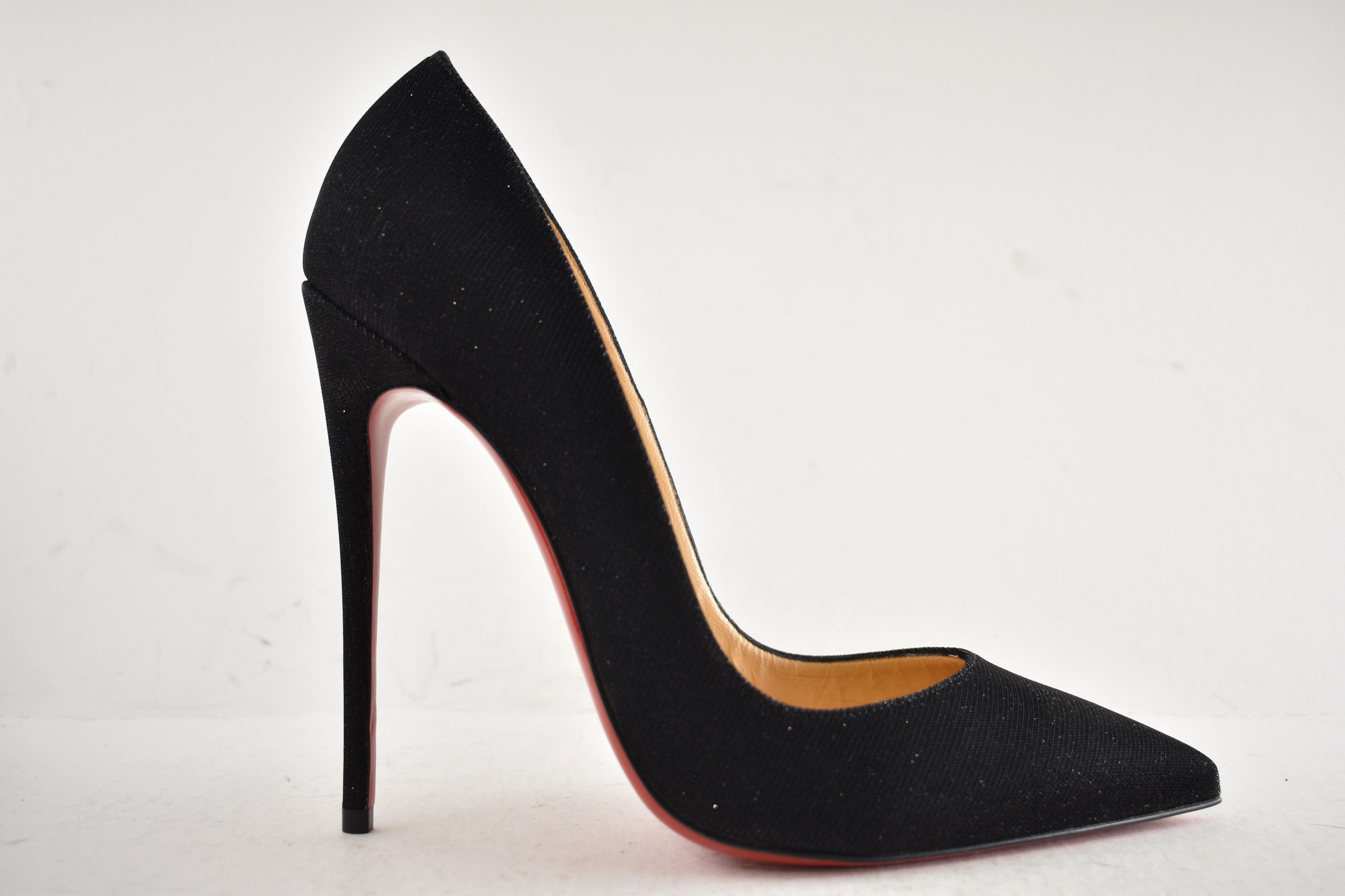 Christian Louboutin So Kate 120 Glitter Tennis Black Pointed Toe Heel Pump 42 Size US 12 / IT 42 - 2 Thumbnail