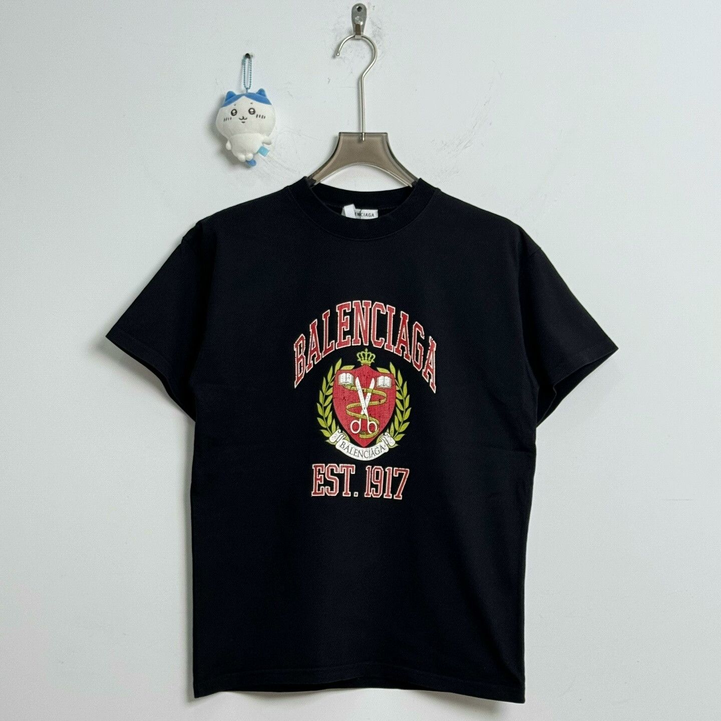 Balenciaga Black Scissors Logo Short Sleeve T-Shirt