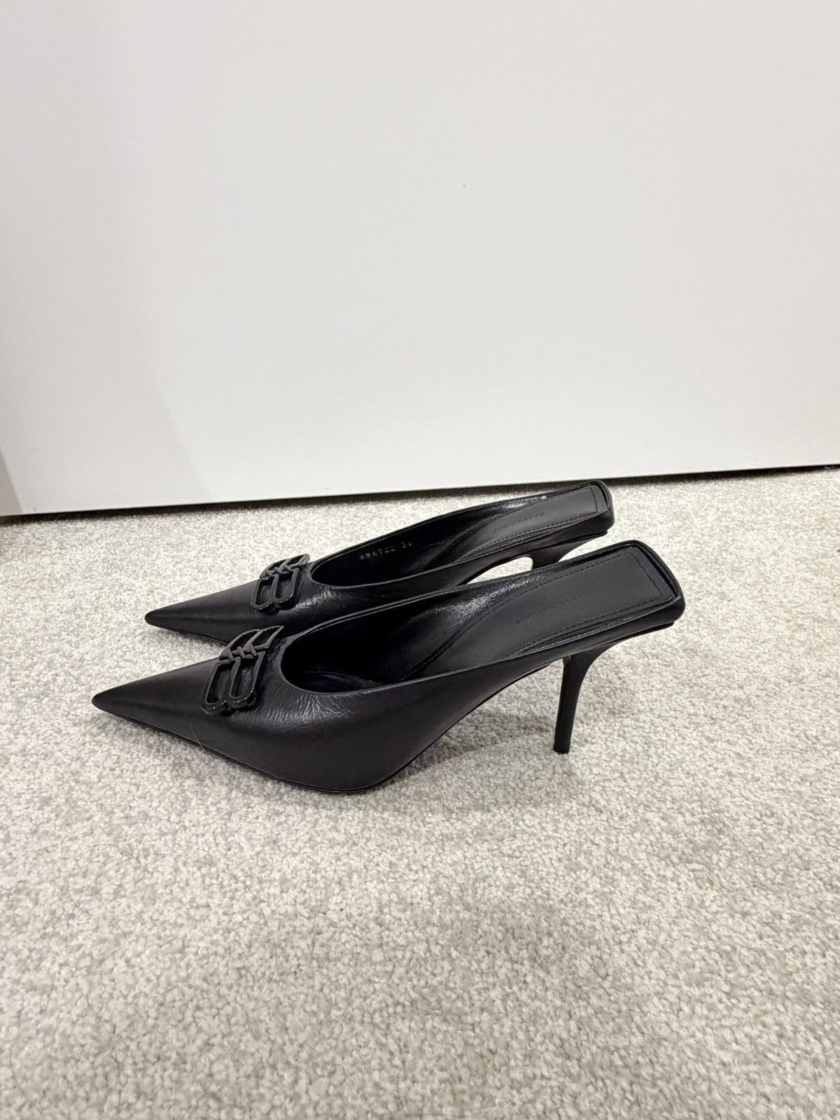 Balenciaga Balenciaga Logo Leather Heels Size US 6 / IT 36 - 2 Thumbnail