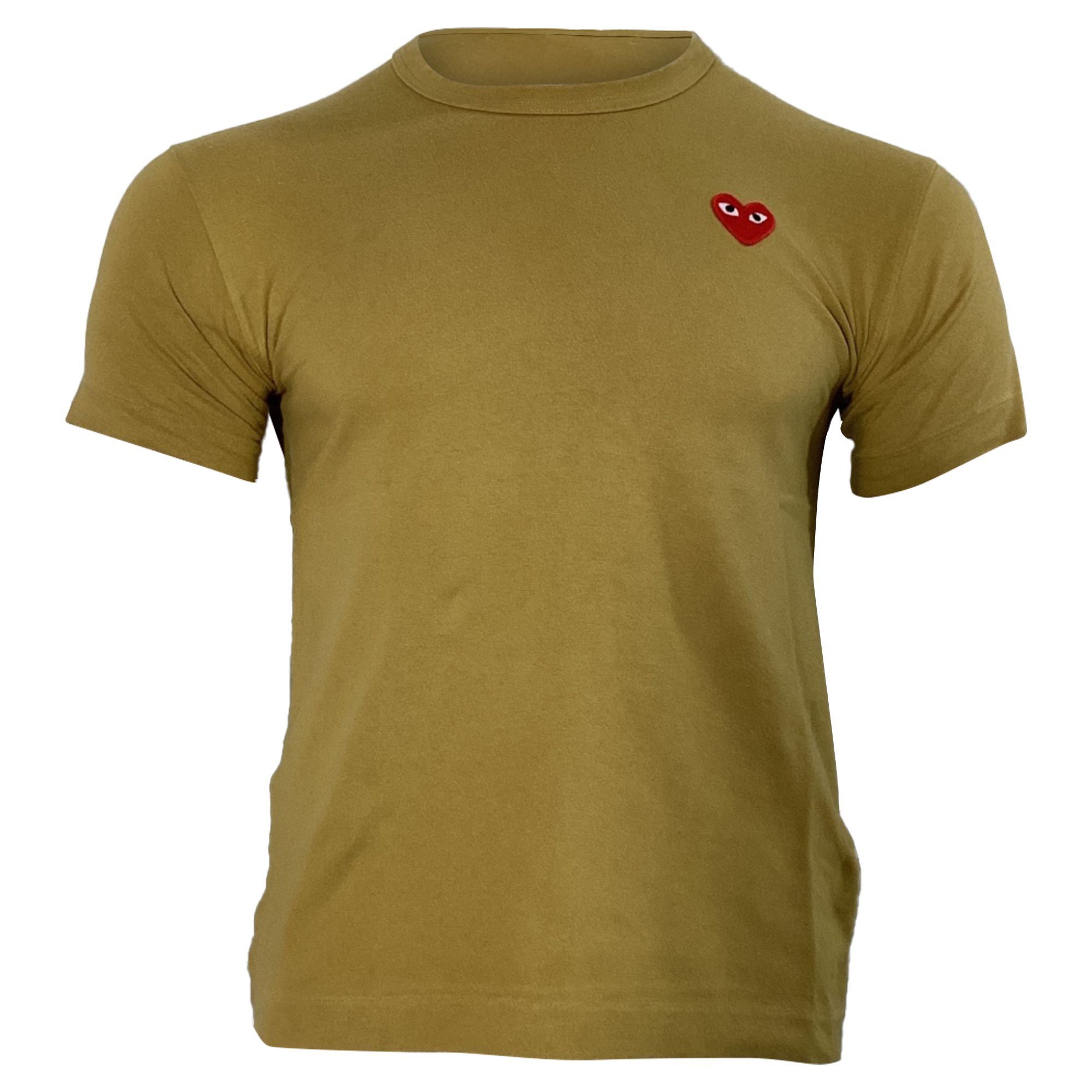 Comme des Garcons Comme Des Garçons Play Heart Patch T-Shirt in Olive Cotton Size US XL / EU 56 / 4 - 1 Thumbnail