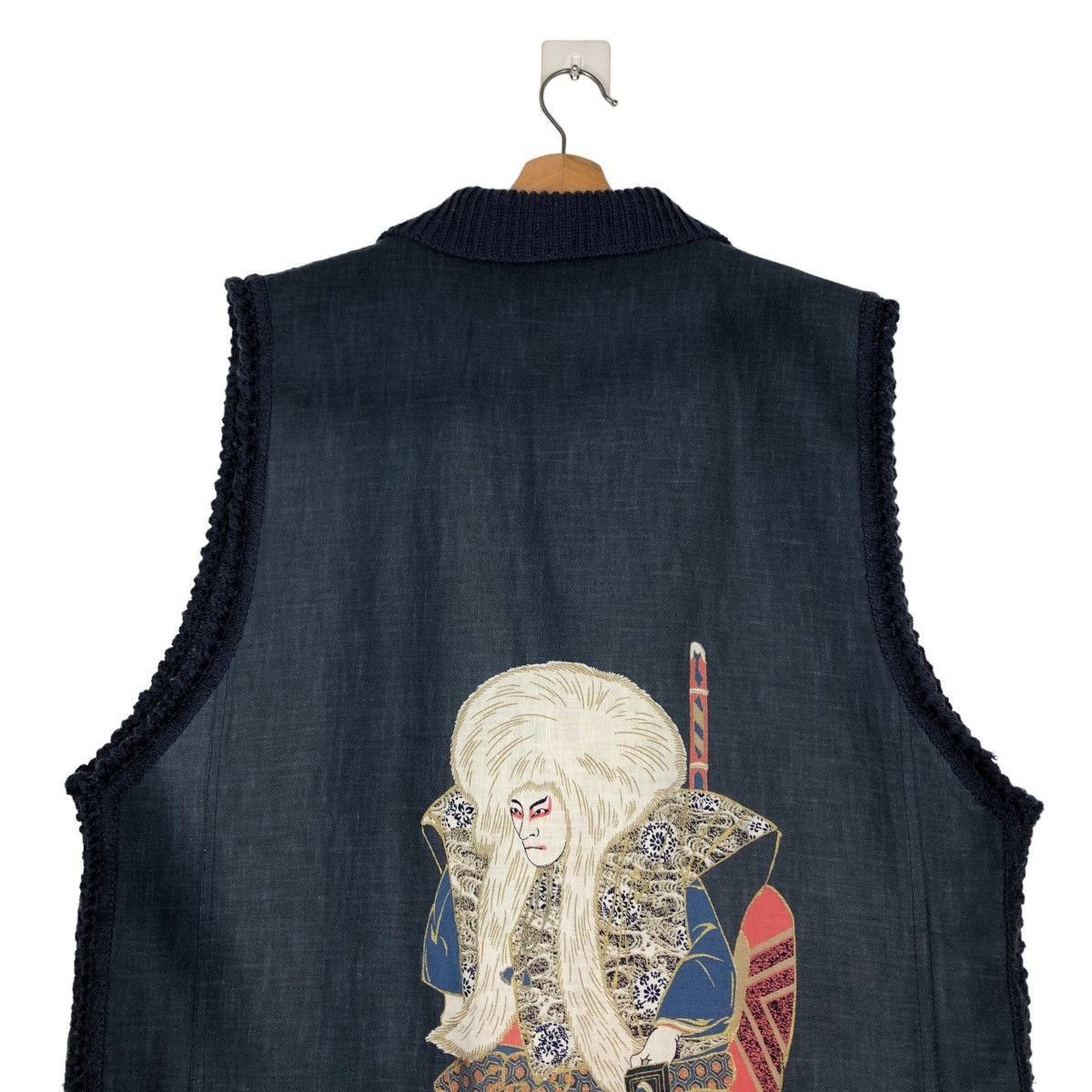 Indigo 🔥Vtg Indigo Blue Denim Vest Big Logo Traditional Japanese Size US M / EU 48-50 / 2 - 2 Thumbnail