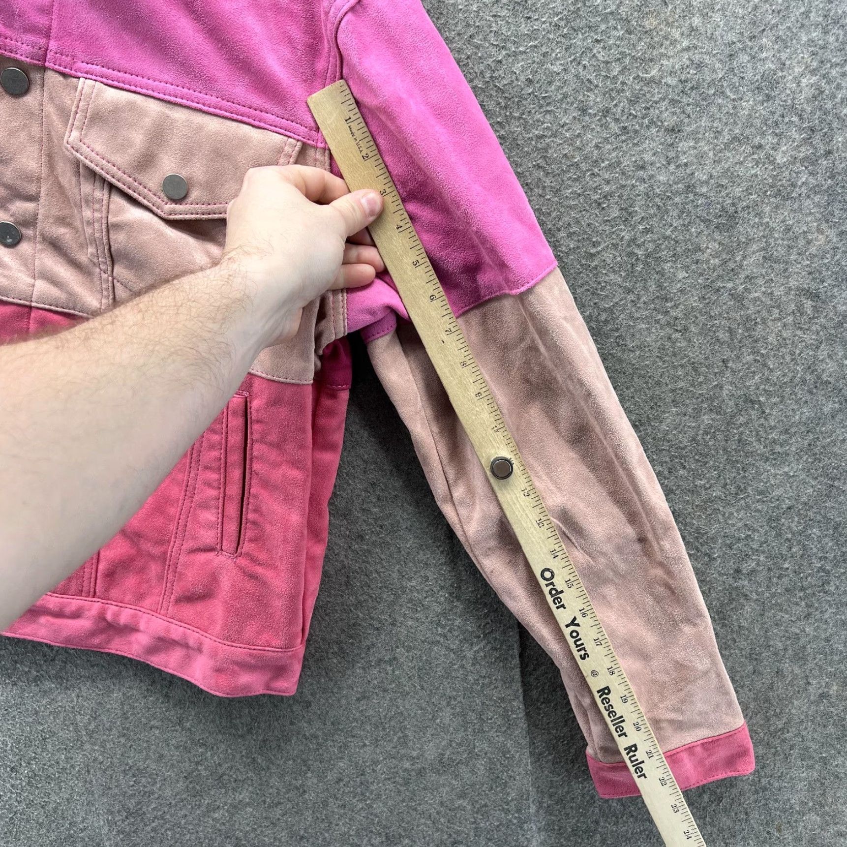 MNML mnml Jacket Women M Pink Colorblock Suede Bomber Snap Lined Streetwear Size M / US 6-8 / IT 42-44 - 6 Thumbnail
