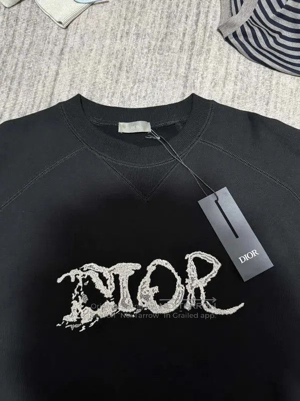 Dior Dior Black Cotton Embroidered Logo Men's Sweatshirt . Size US L / EU 52-54 / 3 - 4 Thumbnail