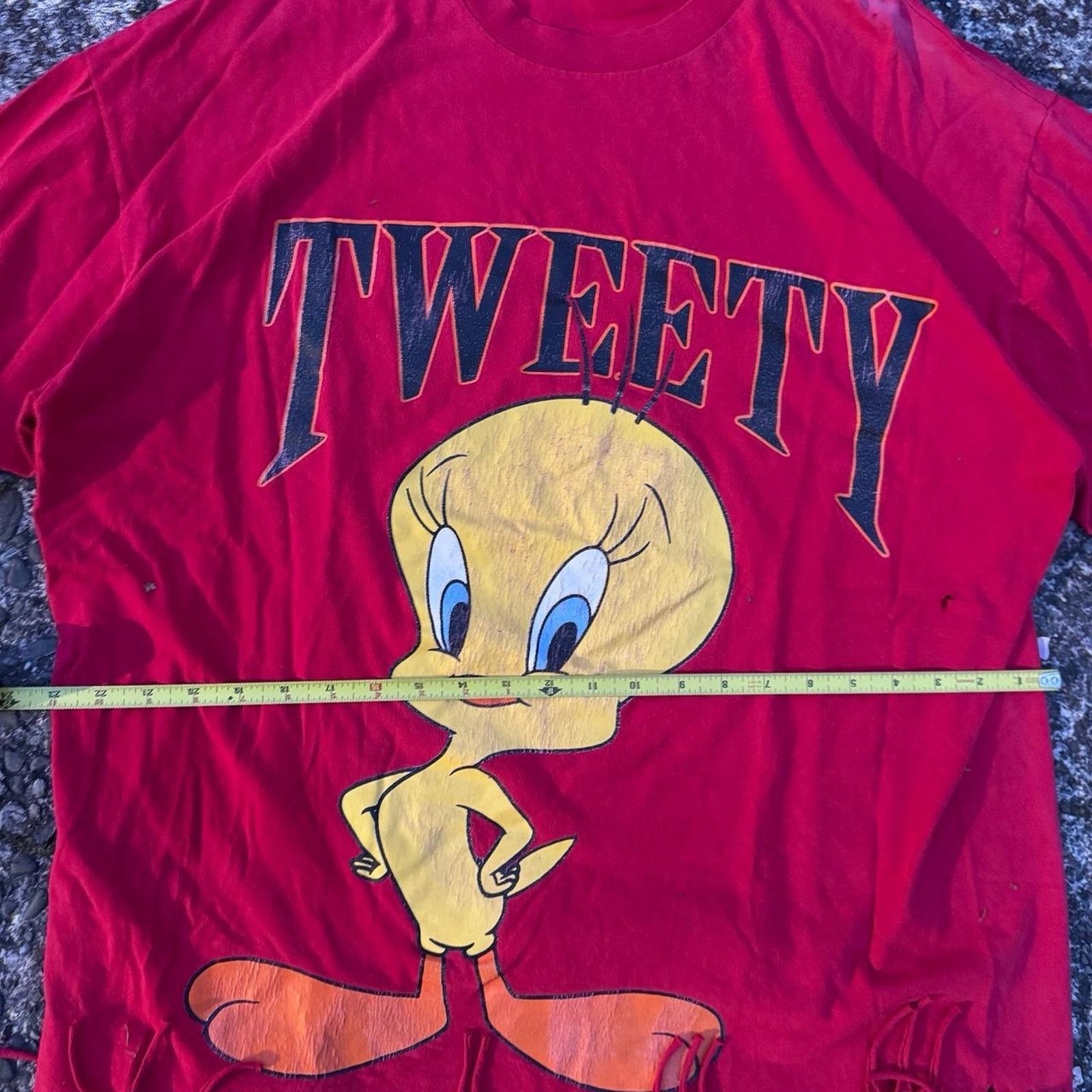 Warner Bros Vintage Tweety Bird DIY Tassel Distressed T-Shirt – Size XL Size ONE SIZE - 8 Thumbnail