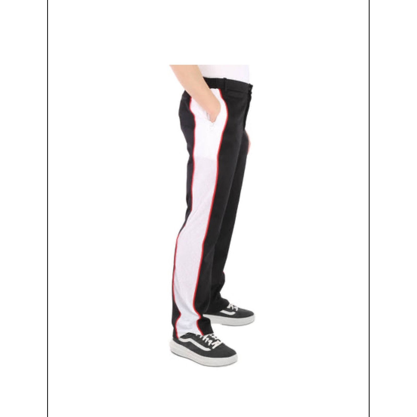 Burberry Burberry Mens Black Trousers White Red Side Mesh Stripe Deta Size US 36 / EU 52 - 2 Thumbnail